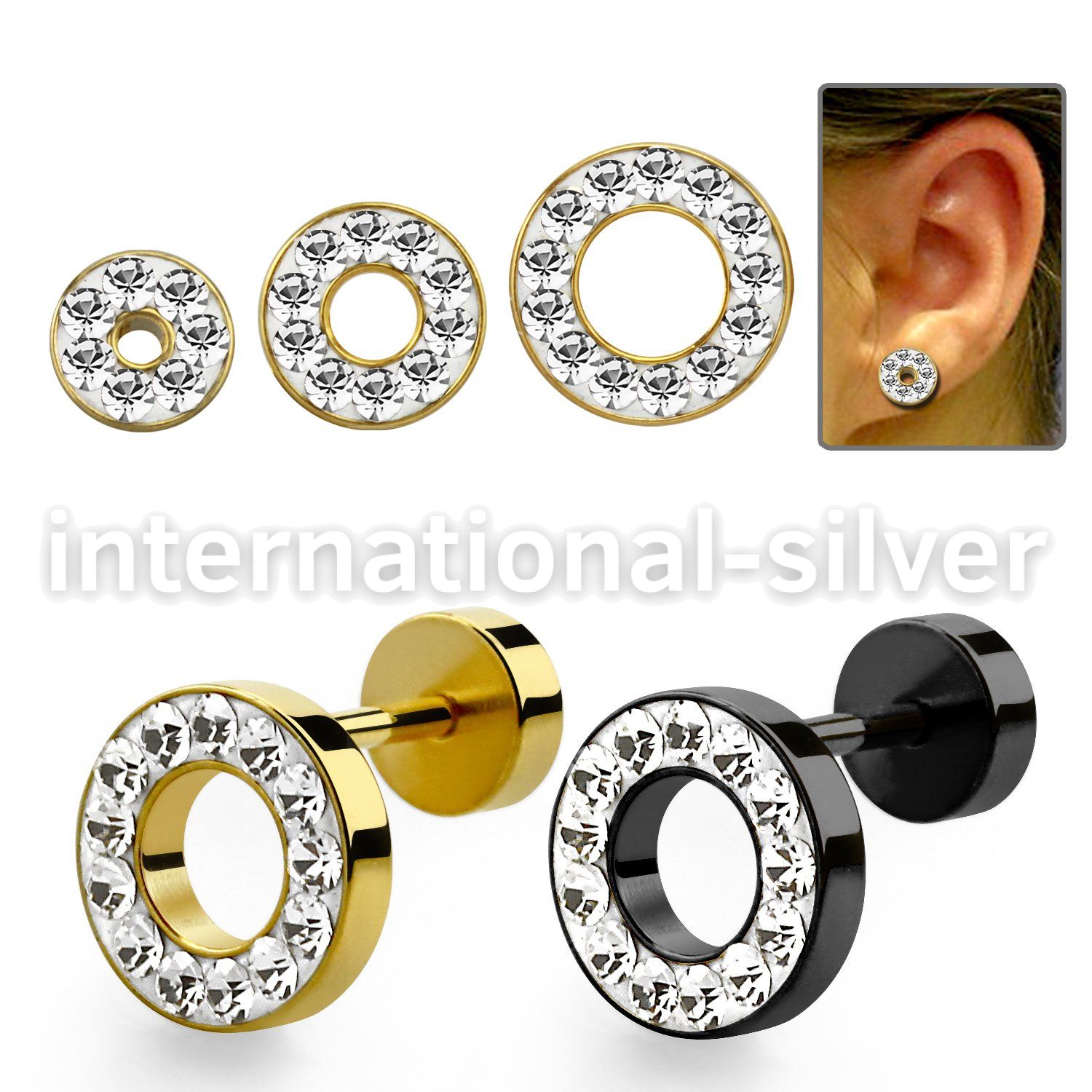 iftf cheaters  illusion plugs and tapers anodized surgical steel 316l ear lobe