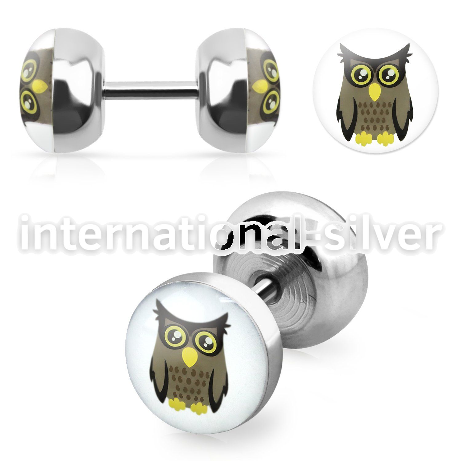 ilpi surgical steel fake body jewelry ear lobe piercing