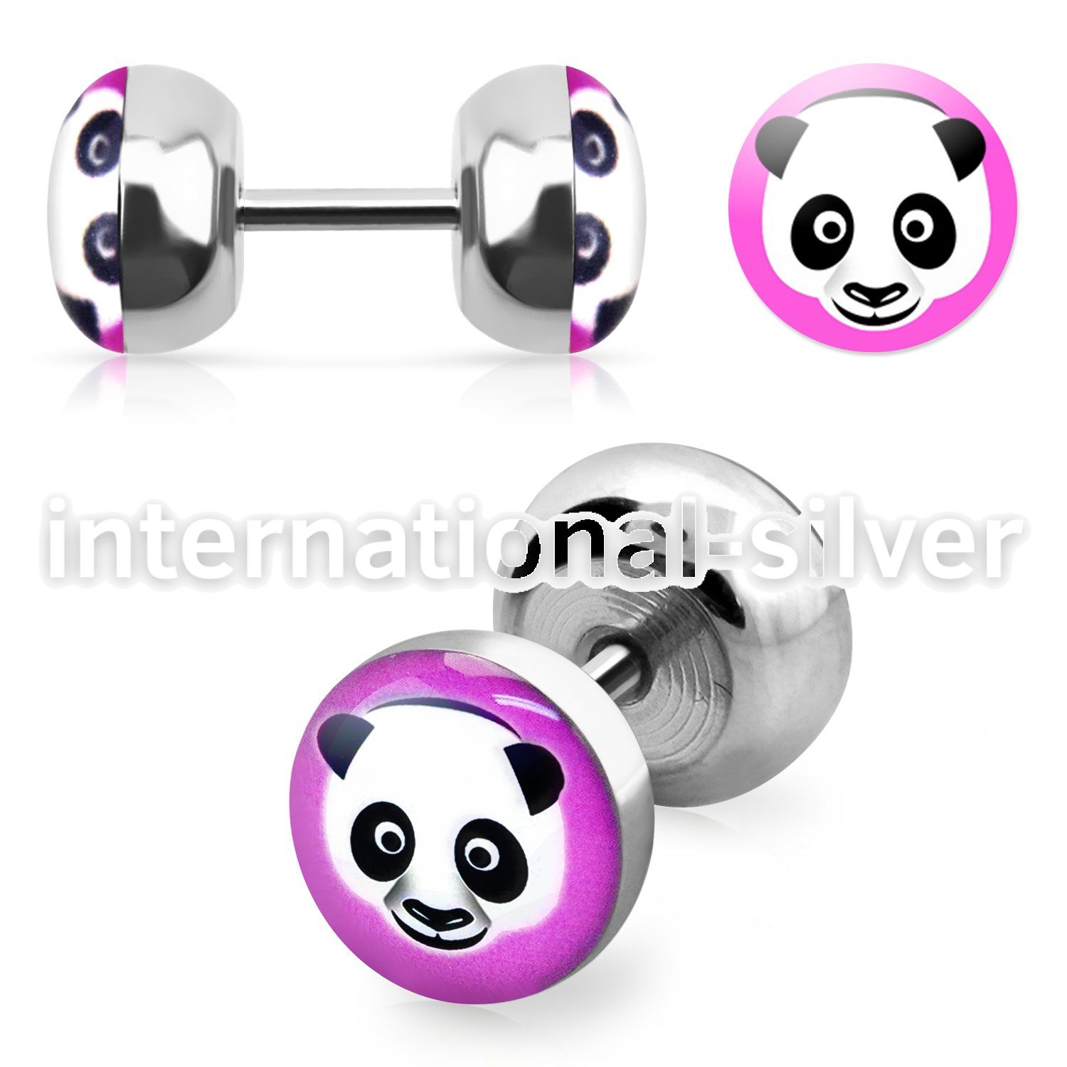 ilpj surgical steel fake plugs ear lobe piercing