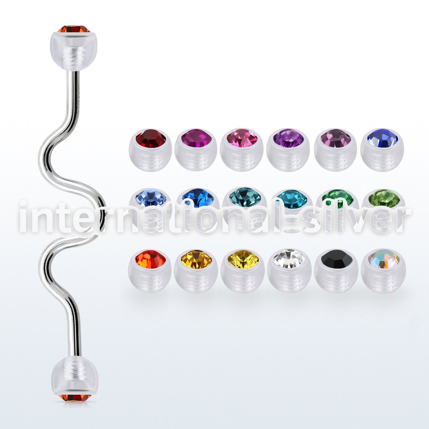 inaajb5 straight barbells surgical steel 316l with acrylic parts helix