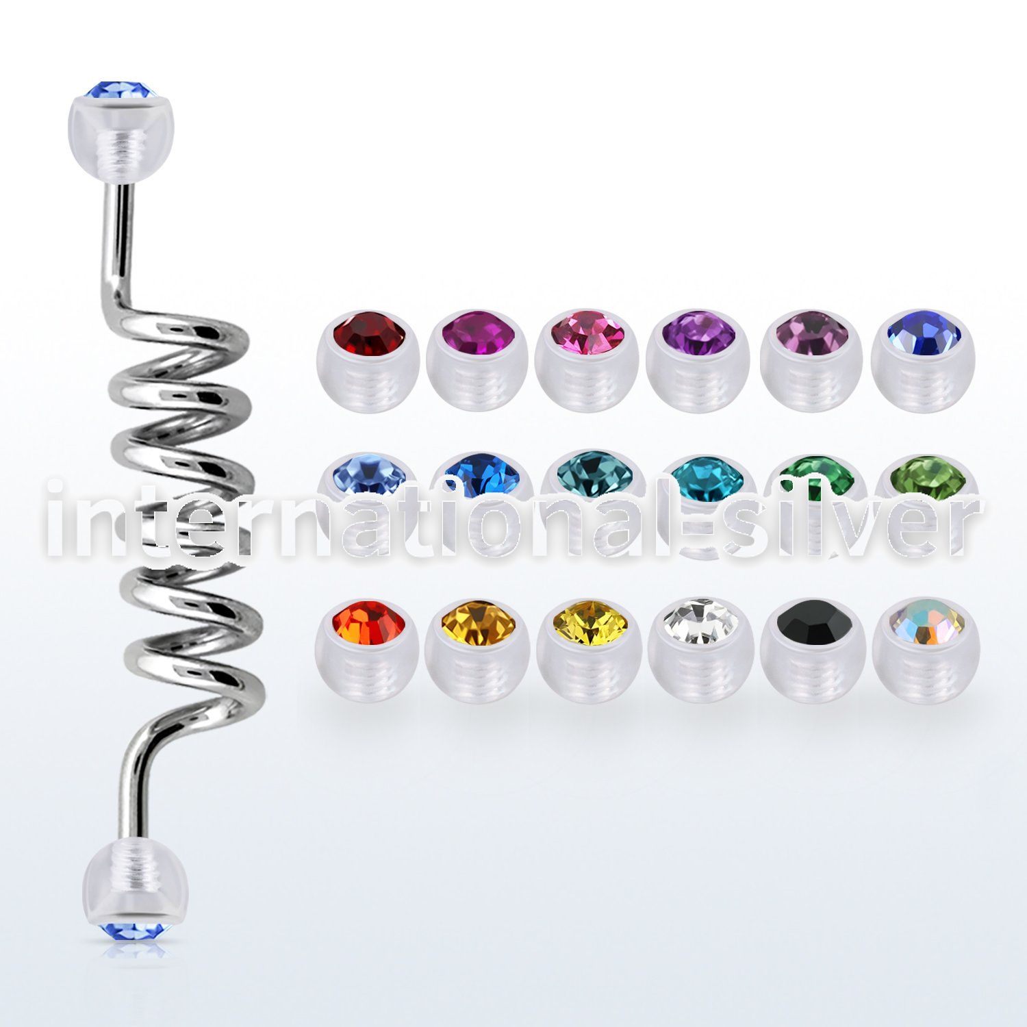 indajb5 straight barbells surgical steel 316l with acrylic parts helix