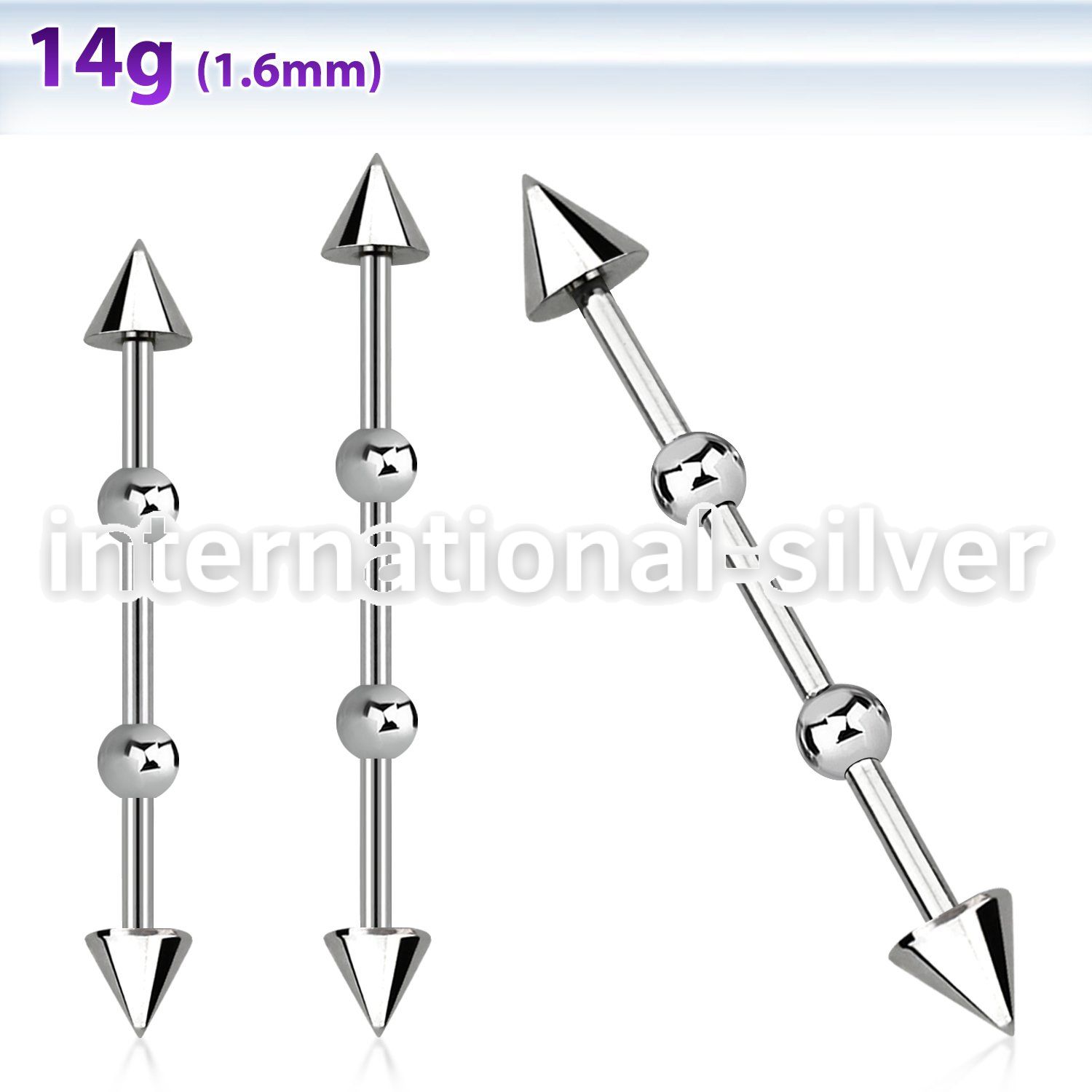 indsh15 straight barbells surgical steel 316l 