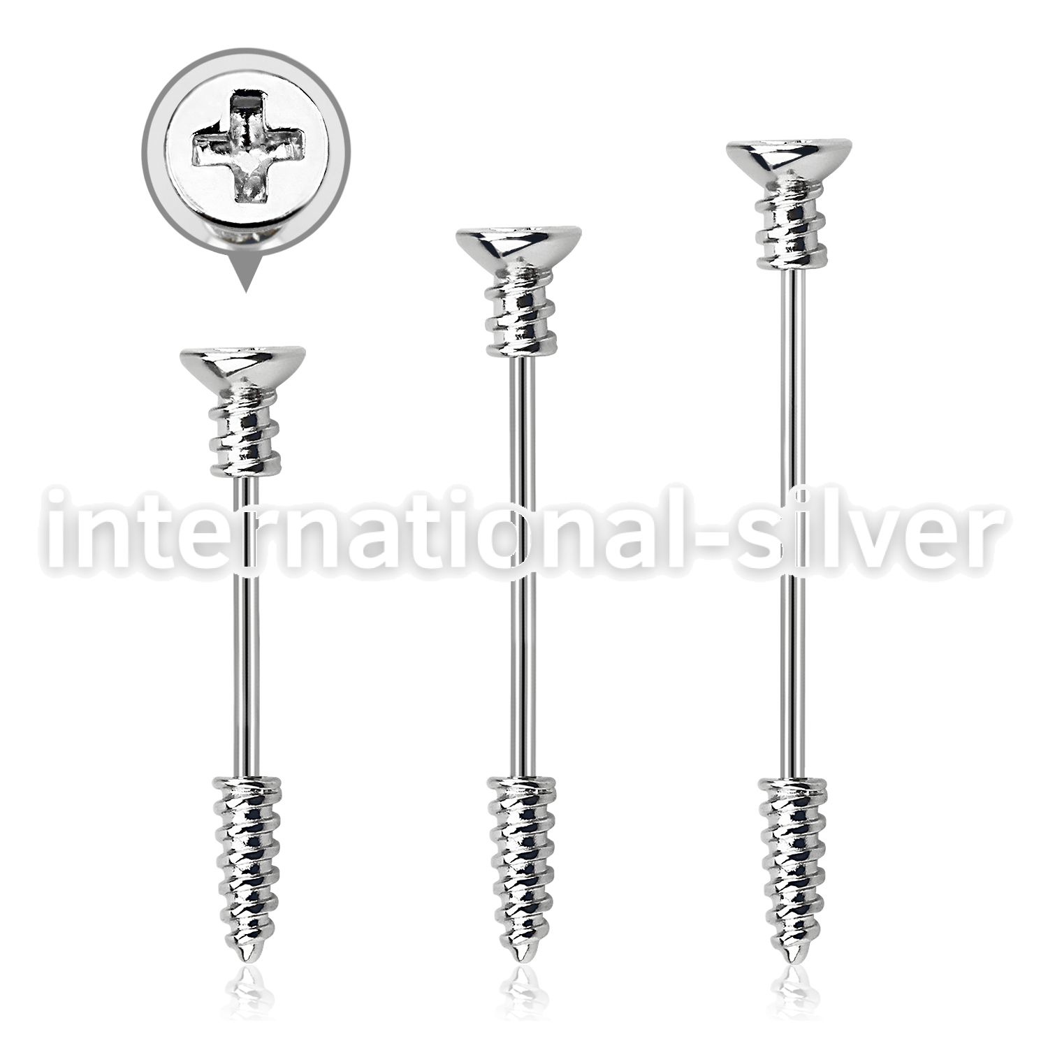 indsh36s surgical steel ear industrial barbell