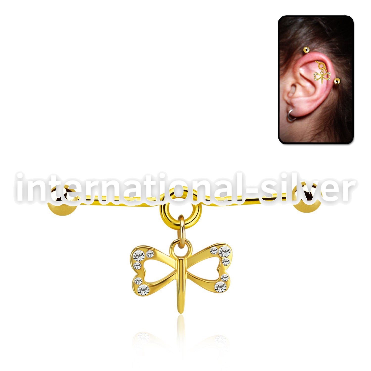 indtd18 anodized surgical steel barbells ear lobe helix piercing