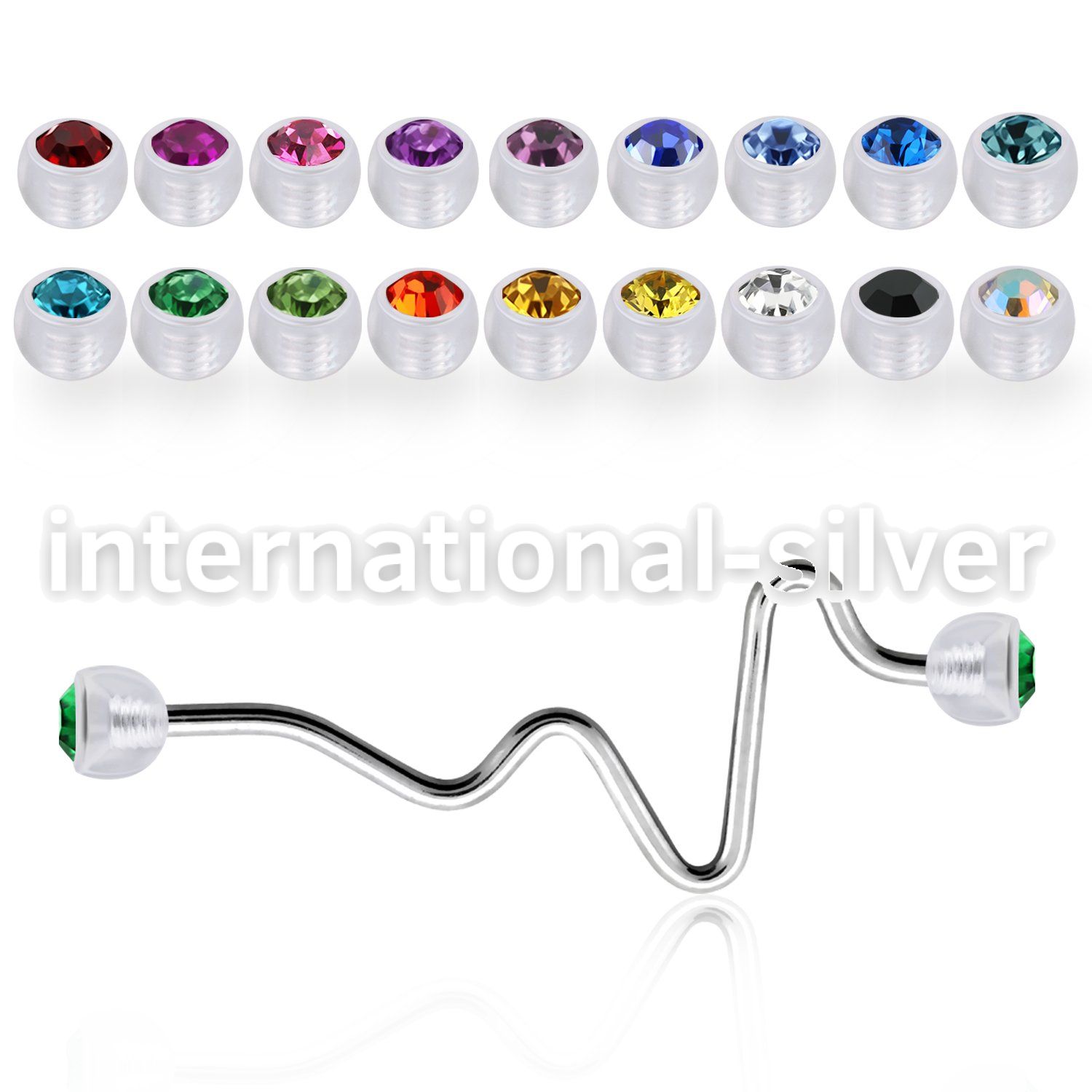 ineajb5 straight barbells surgical steel 316l with acrylic parts helix