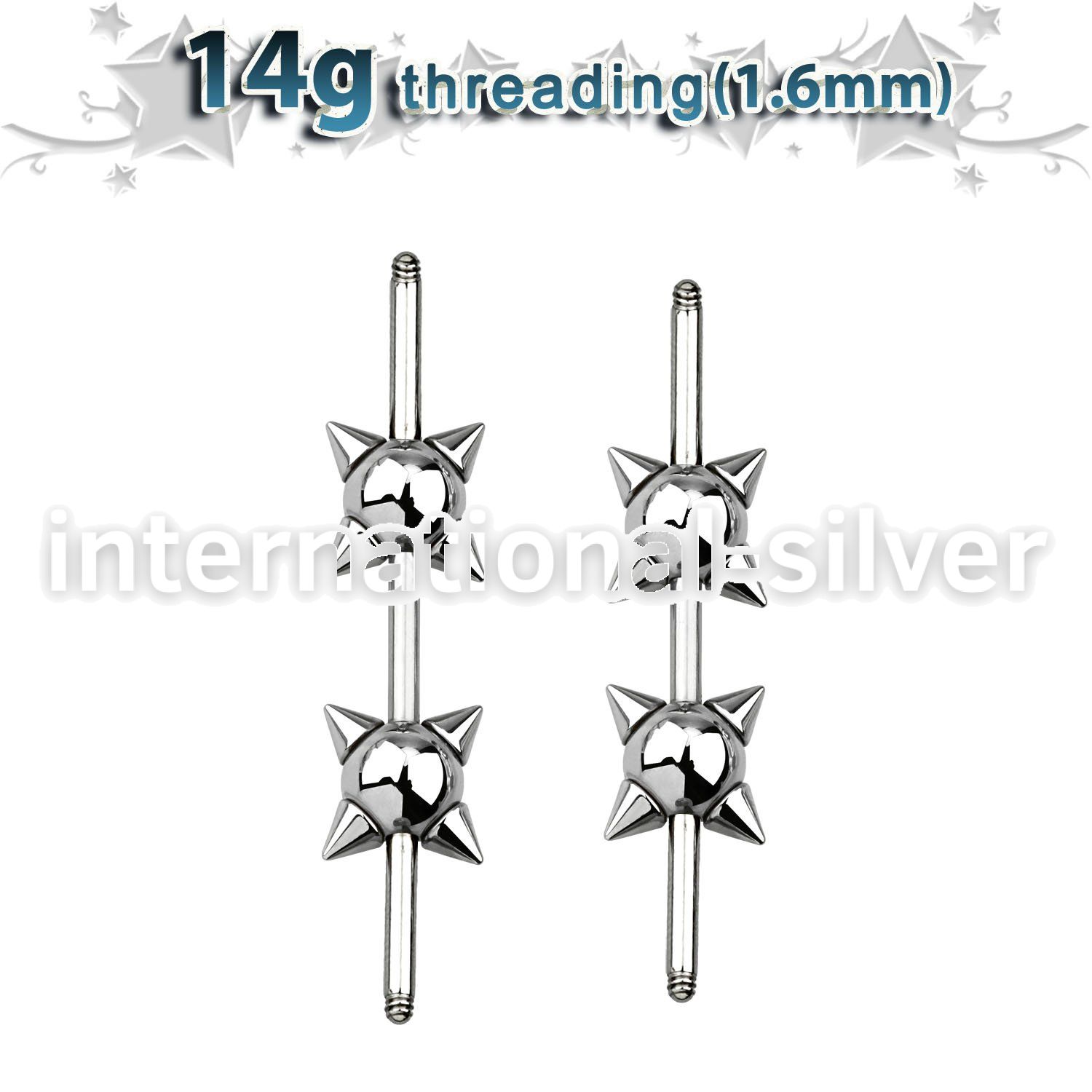 insh2 straight barbells surgical steel 316l 