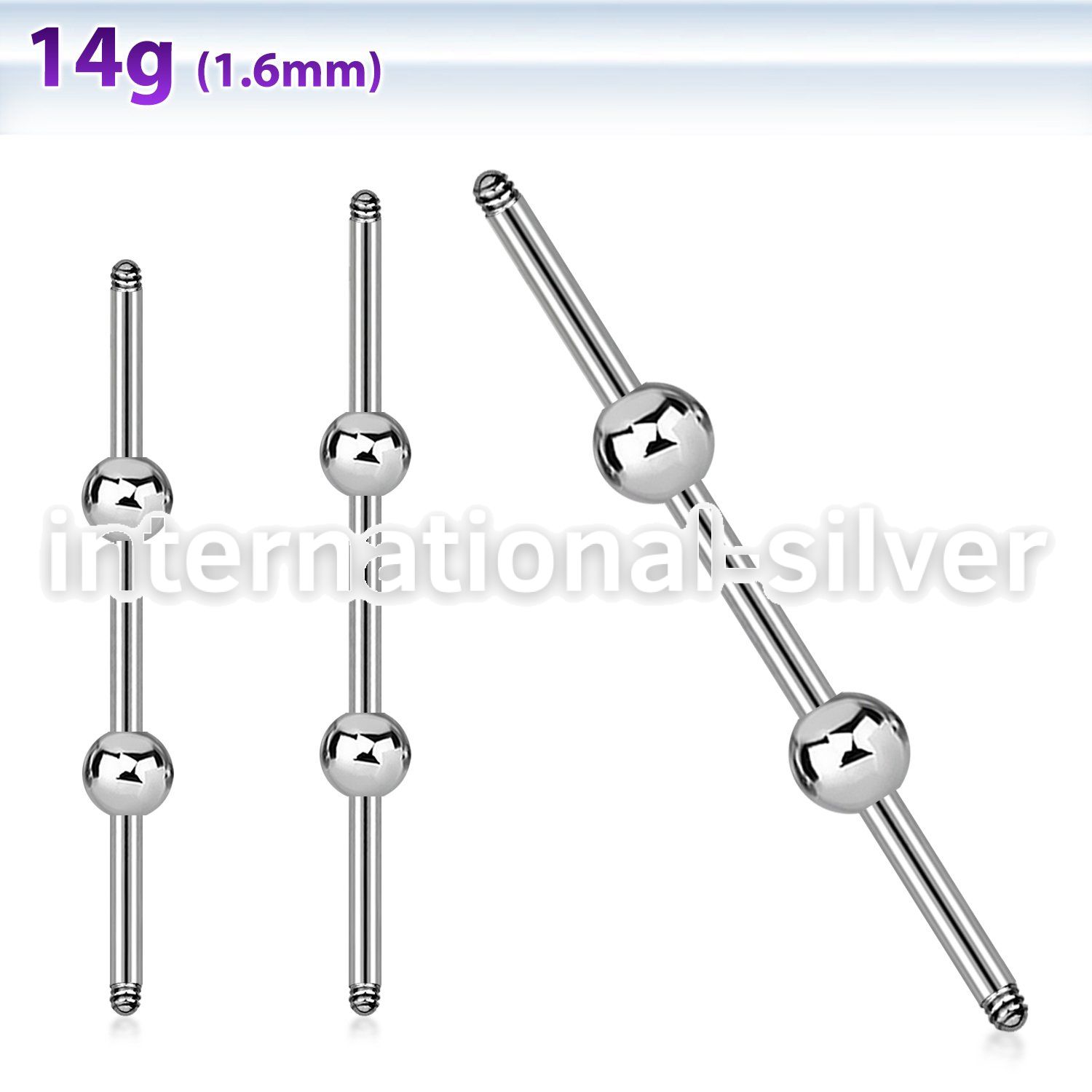 insh3 straight barbells surgical steel 316l 