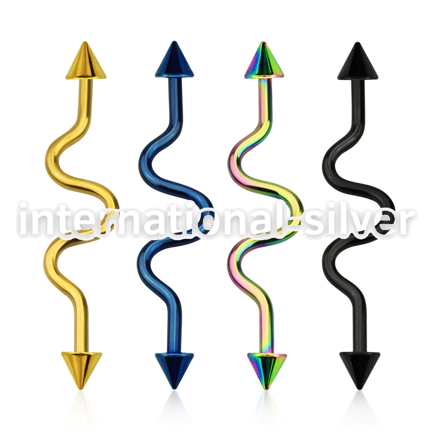 intacn5 straight barbells anodized surgical steel 316l 