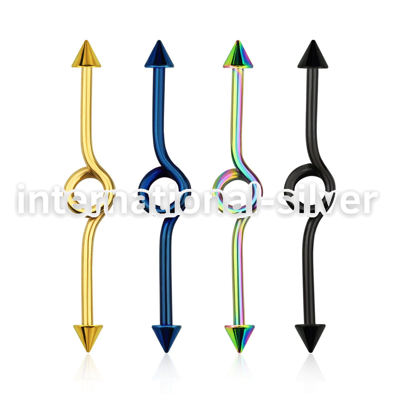 intbcn5 straight barbells anodized surgical steel 316l 