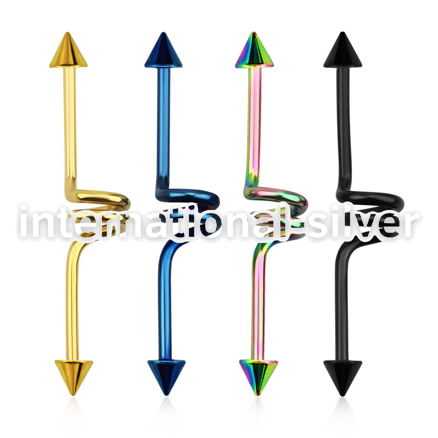 intccn5 straight barbells anodized surgical steel 316l 