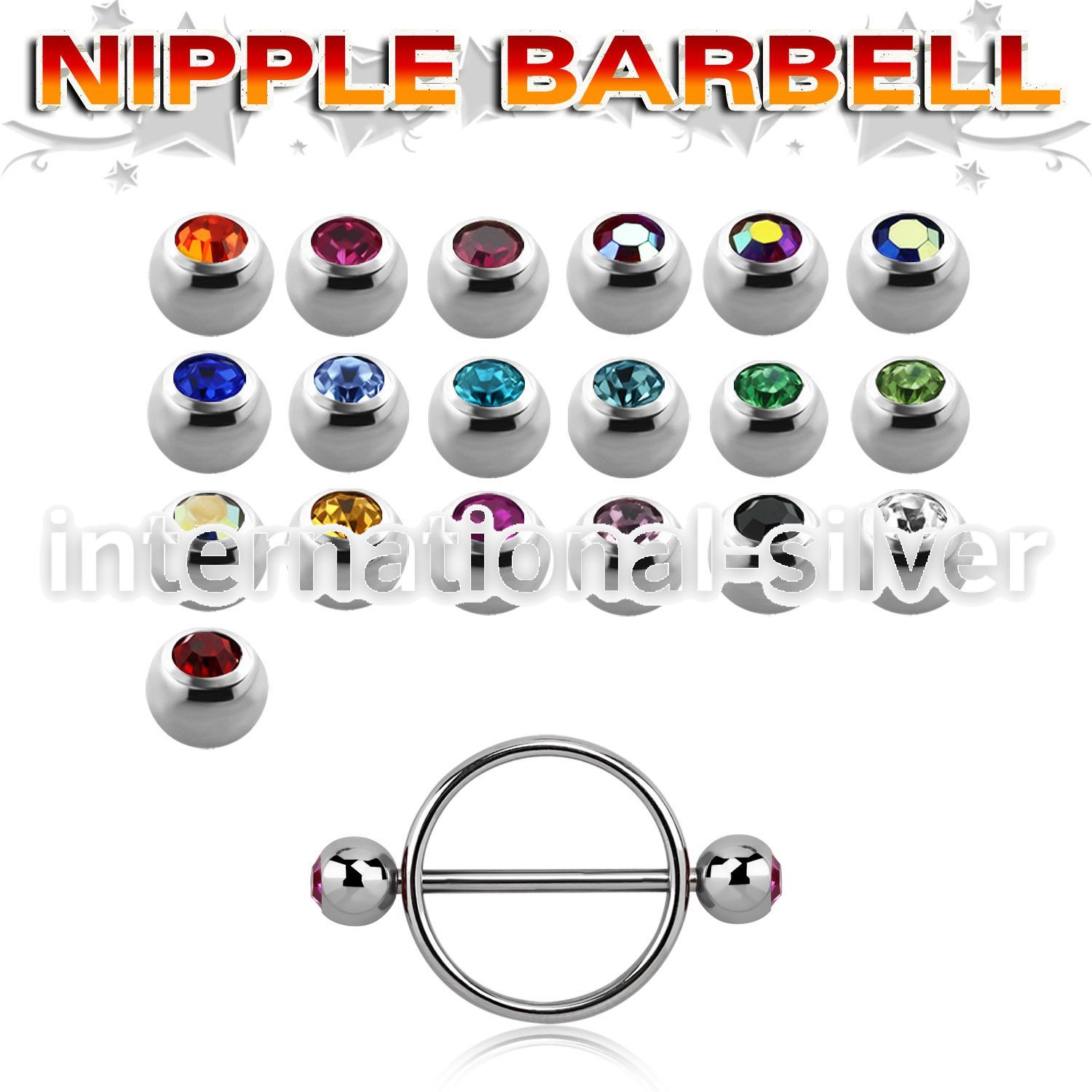 jbnpe6 straight barbells surgical steel 316l nipple