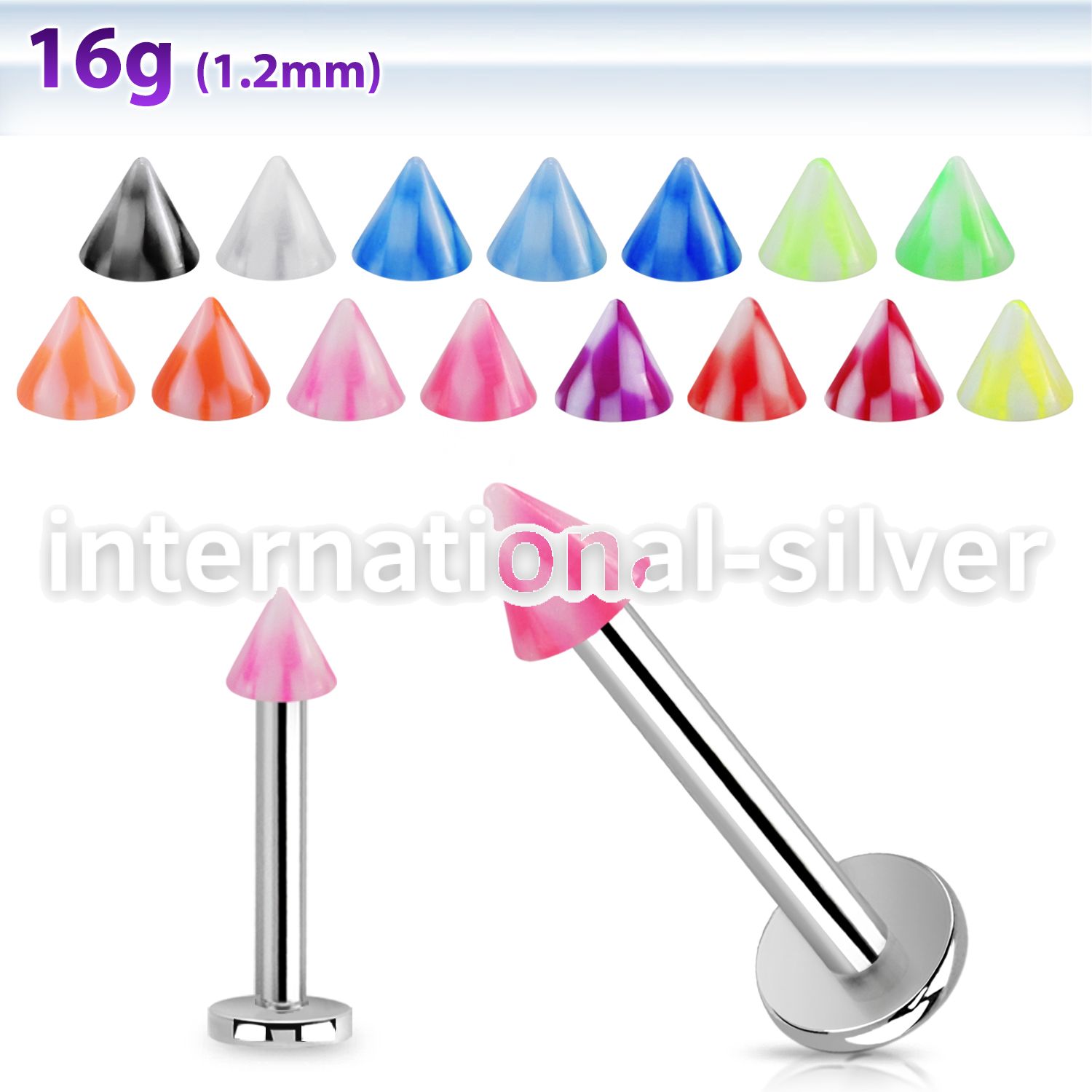 lbckn3 labrets lip rings surgical steel 316l with acrylic parts labrets chin