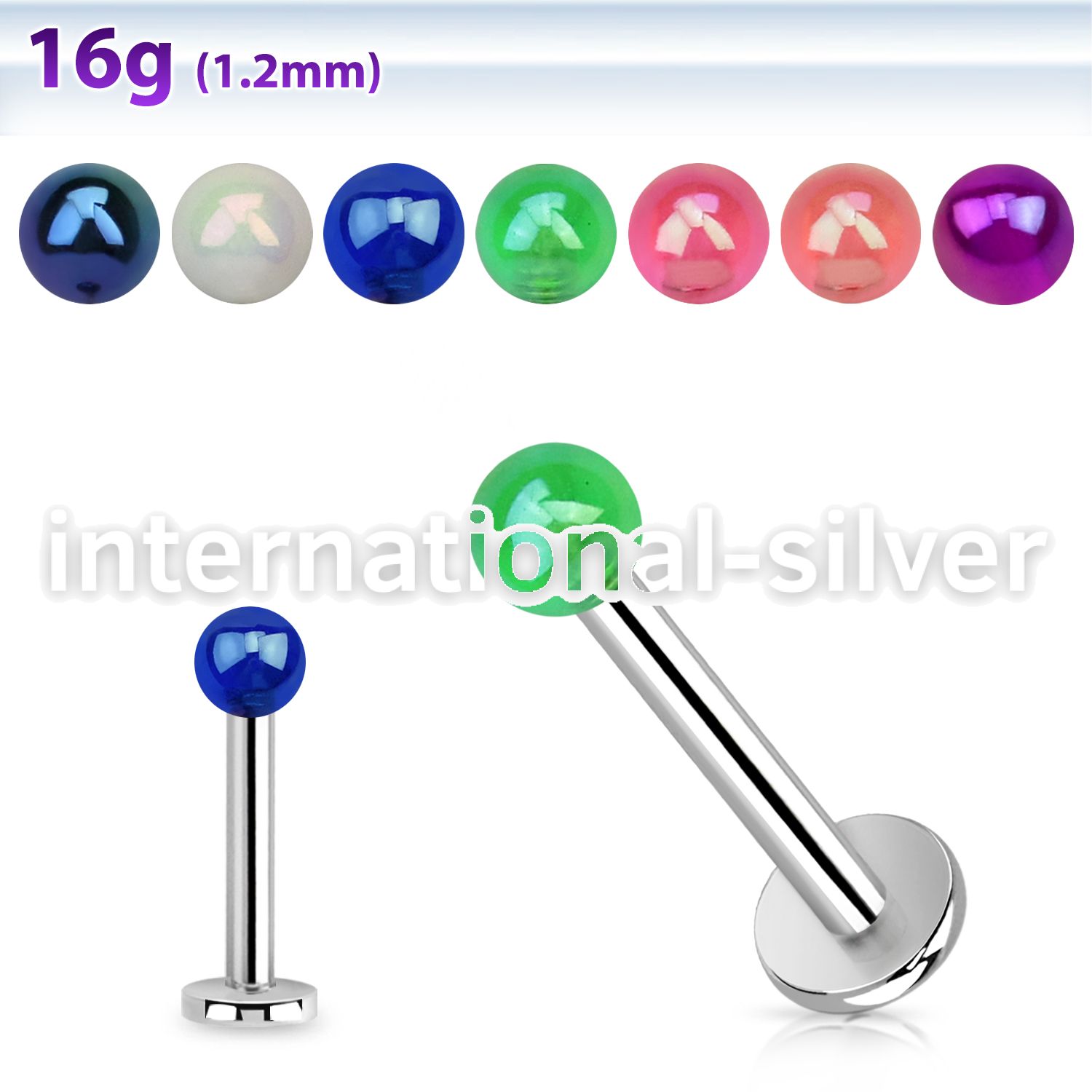 lbeuvbab labrets lip rings surgical steel 316l with acrylic parts labrets chin