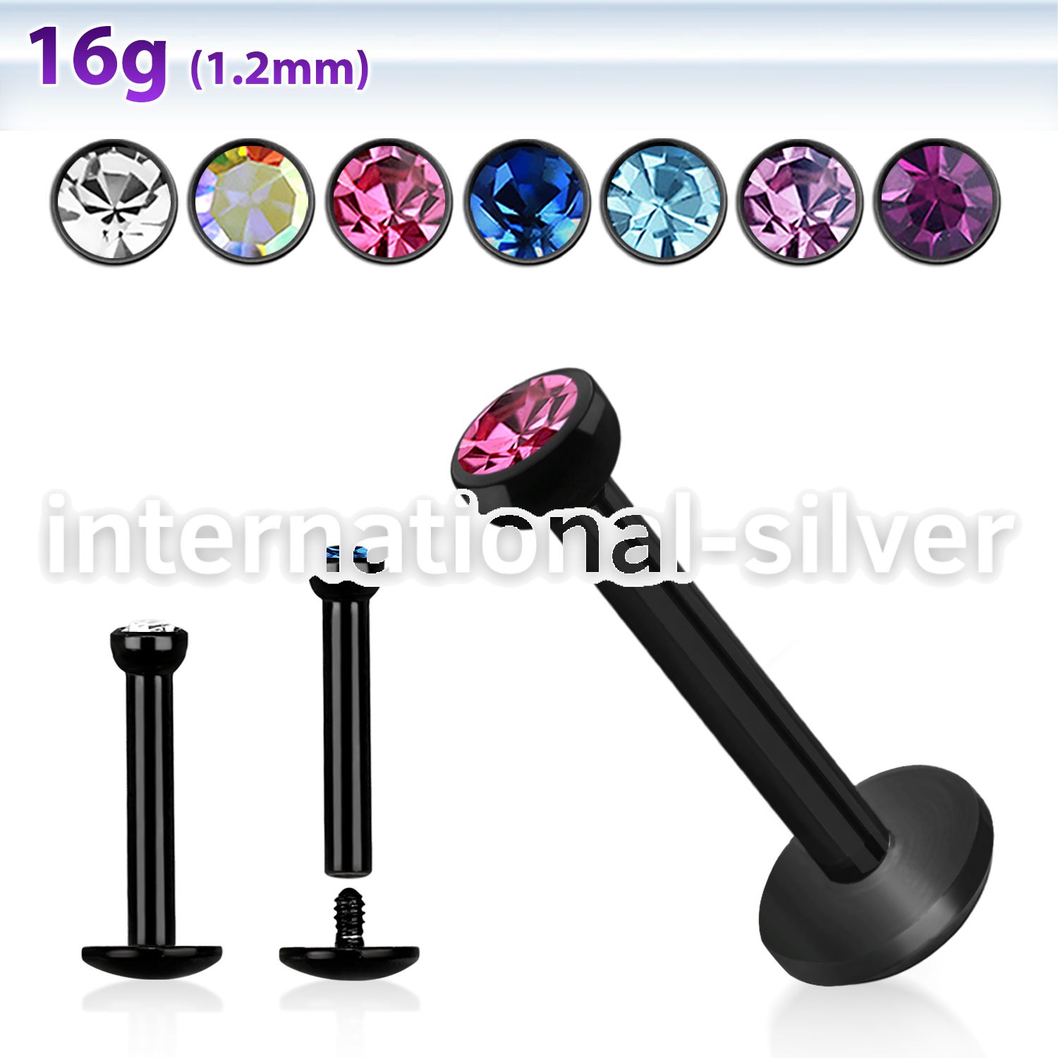 lbkc2 labrets lip rings anodized surgical steel 316l labrets chin