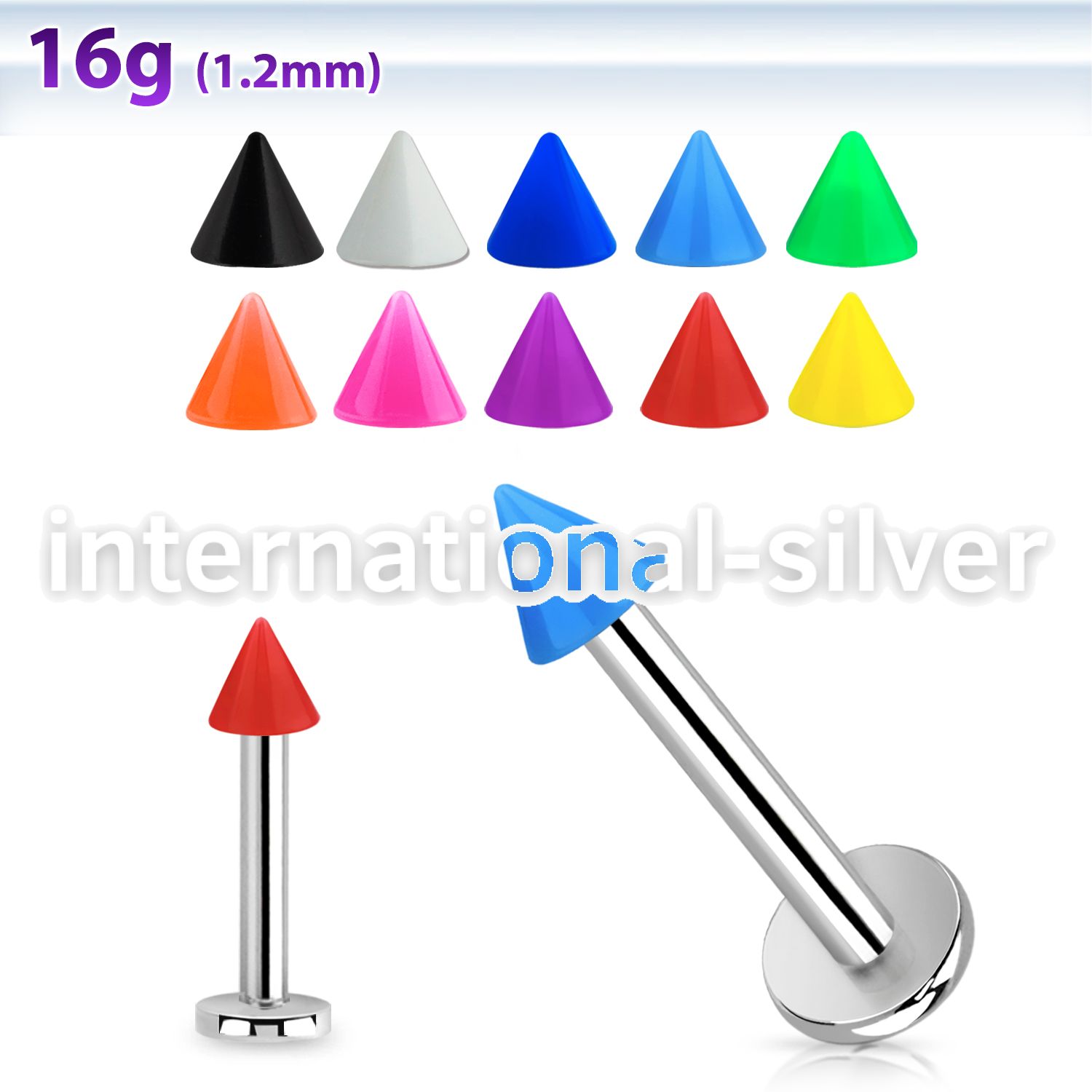 lbsacn3 labrets lip rings surgical steel 316l with acrylic parts labrets chin