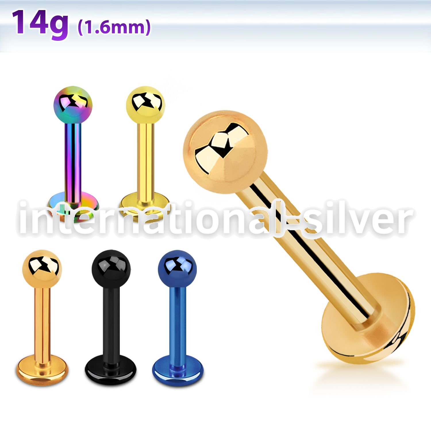 lbtb3g labrets lip rings anodized surgical steel 316l labrets chin