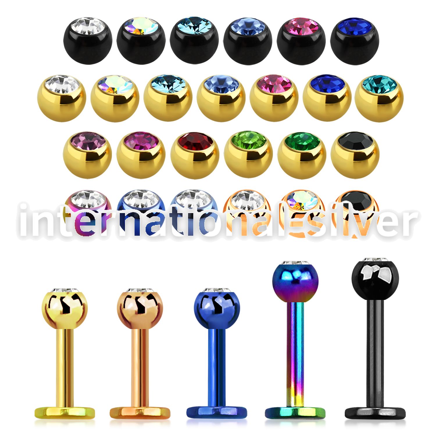 lbtc3 labrets lip rings anodized surgical steel 316l labrets chin