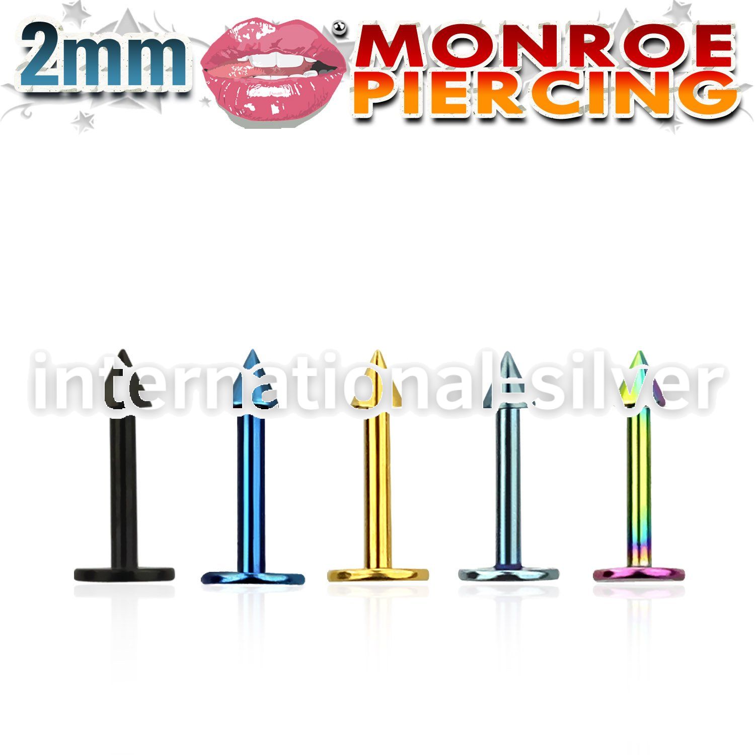 lbtcnmc2 labrets lip rings anodized surgical steel 316l labrets chin