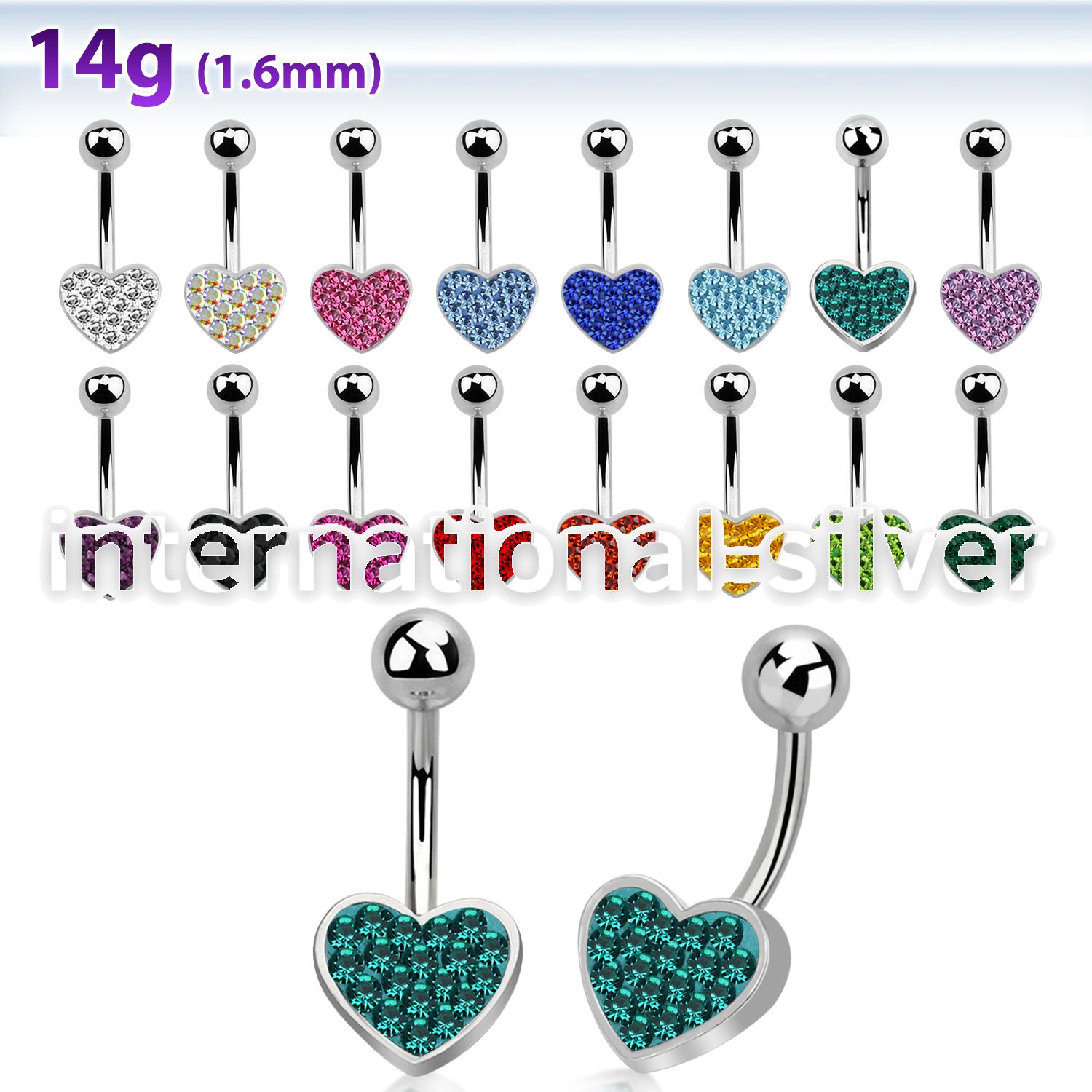 mcd372 belly rings surgical steel 316l belly button