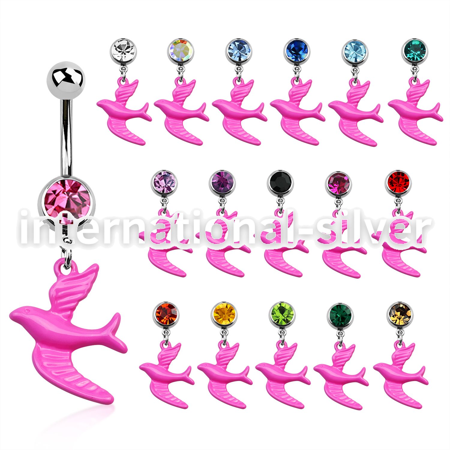 mcd454 belly rings surgical steel 316l belly button
