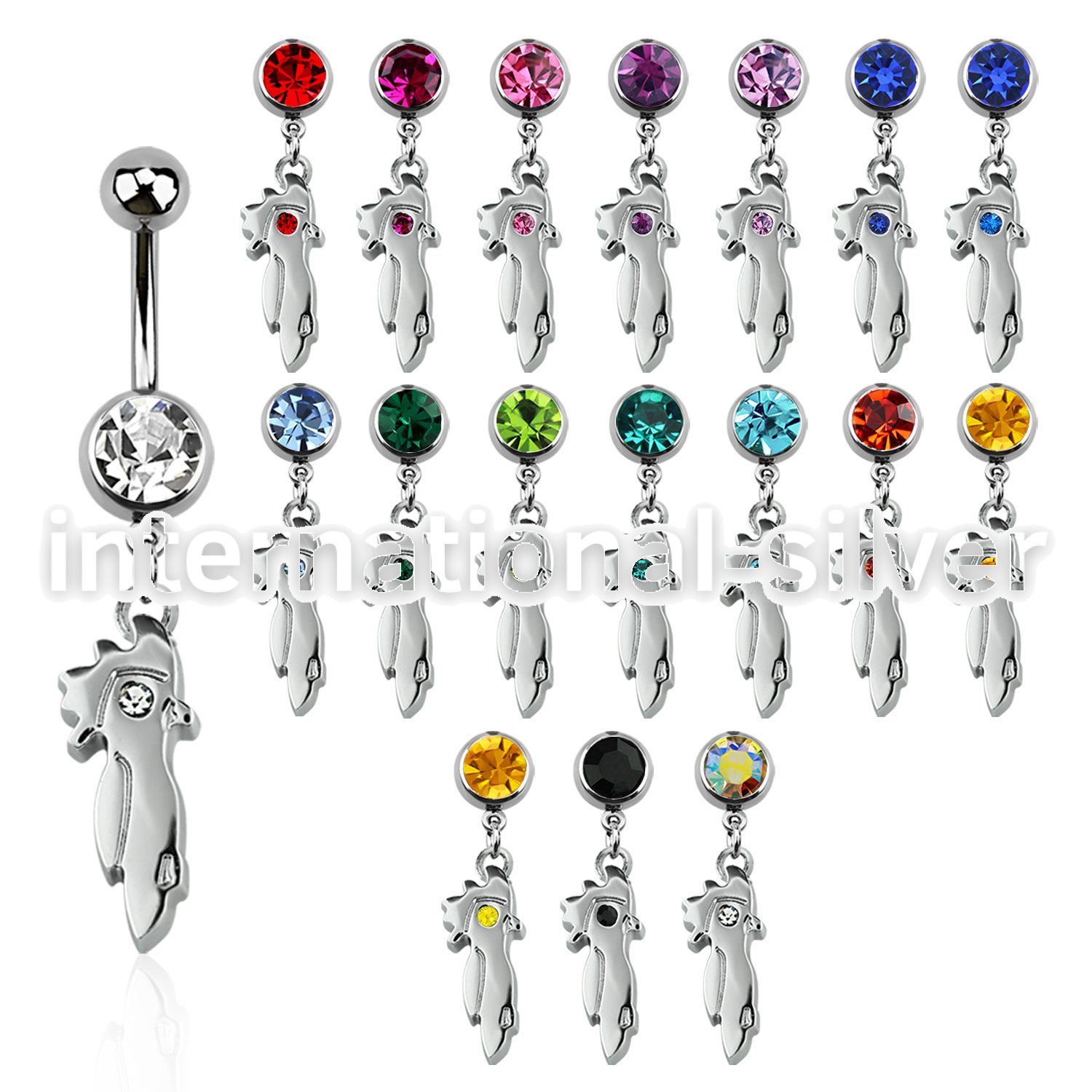 mcd464 belly rings surgical steel 316l belly button
