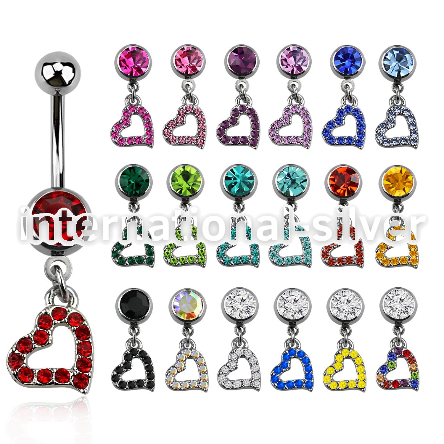 mcd542 belly rings surgical steel 316l belly button