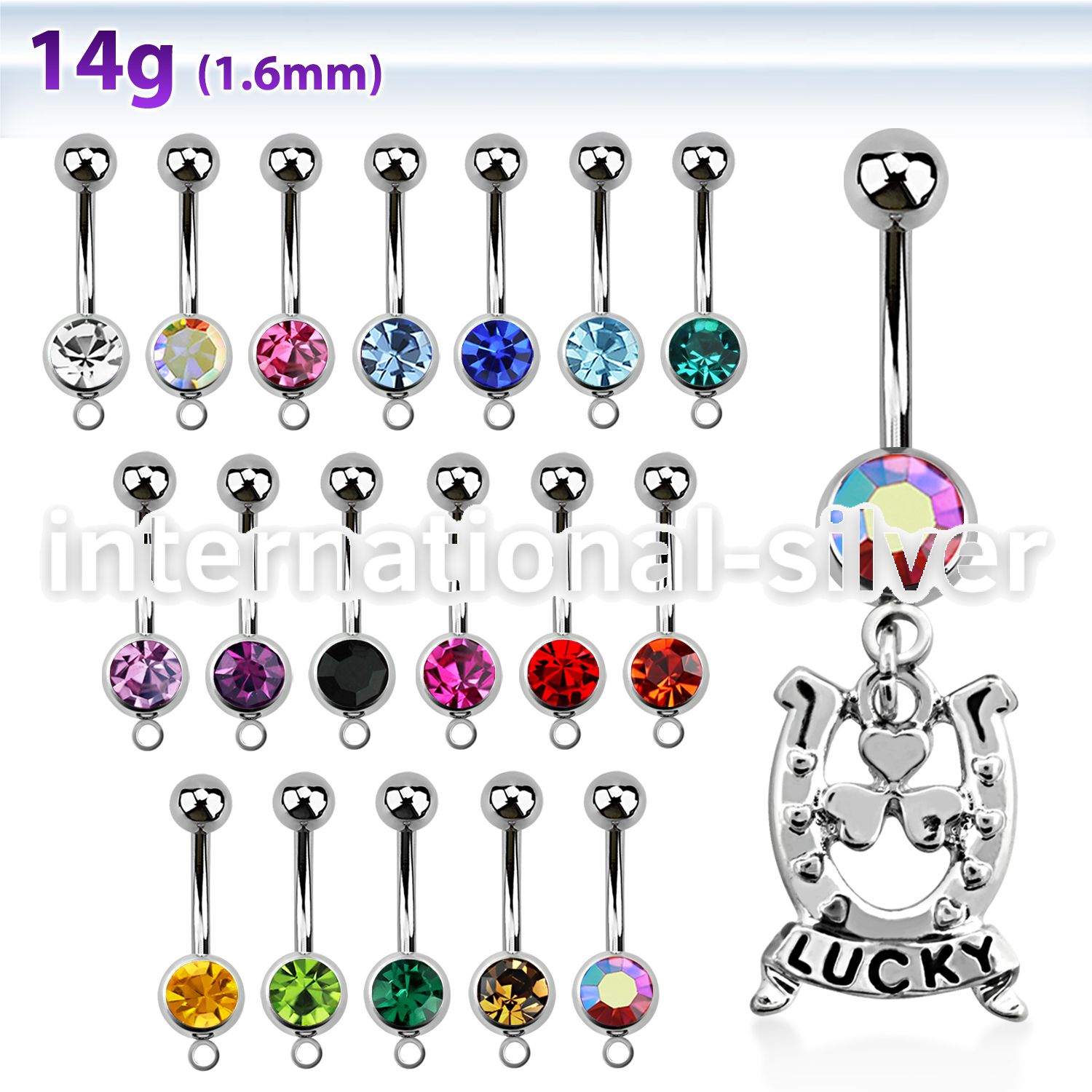 mcd572 belly rings surgical steel 316l belly button