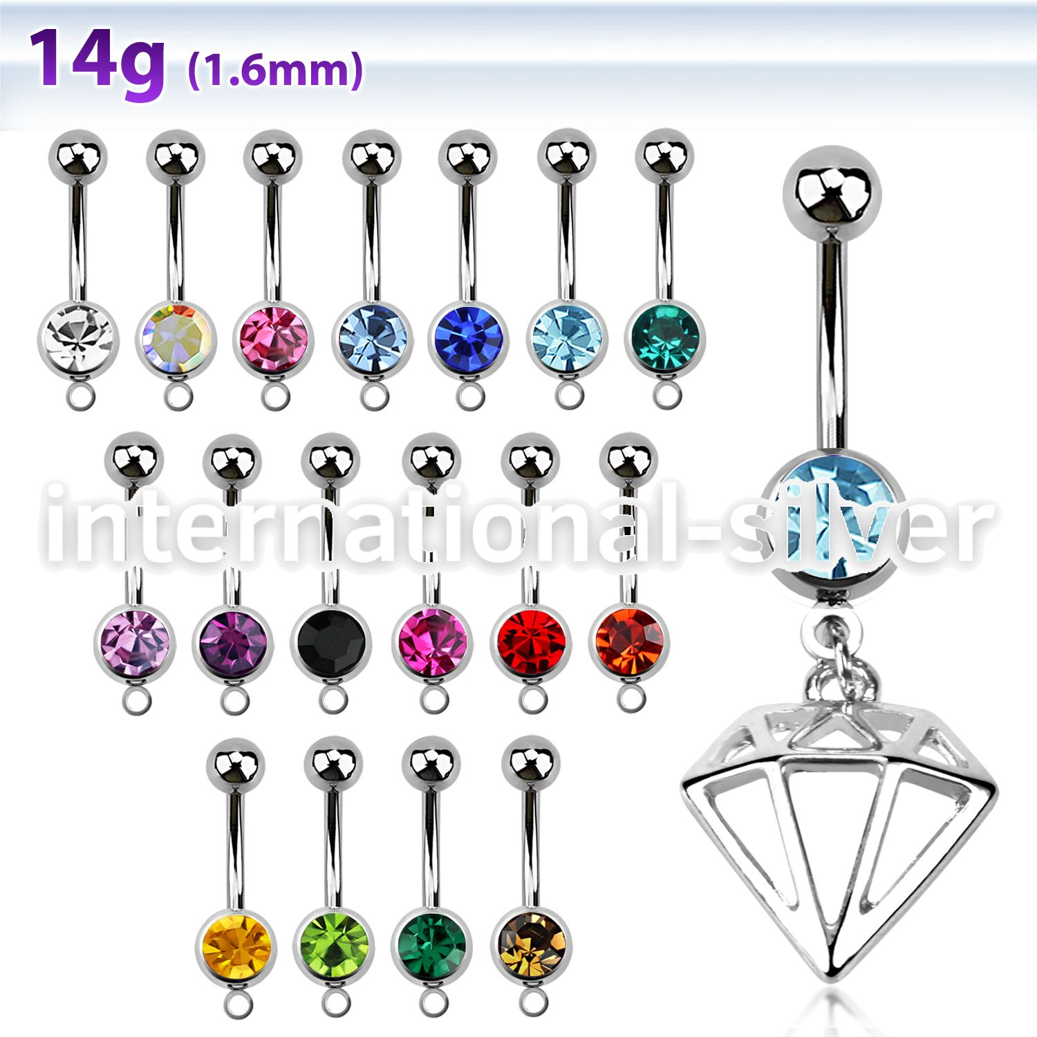 mcd575 belly rings surgical steel 316l belly button