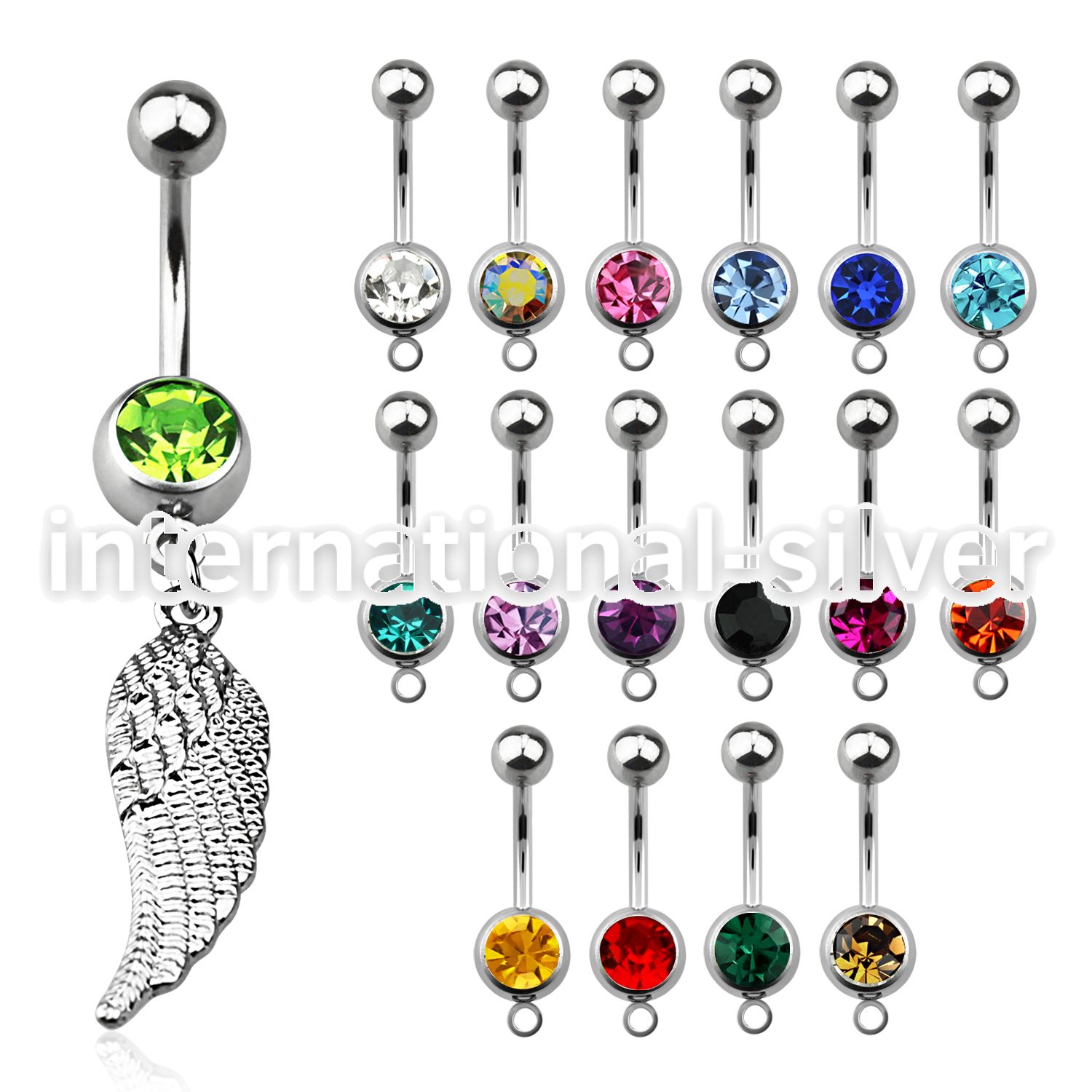 mcd593 belly rings surgical steel 316l belly button
