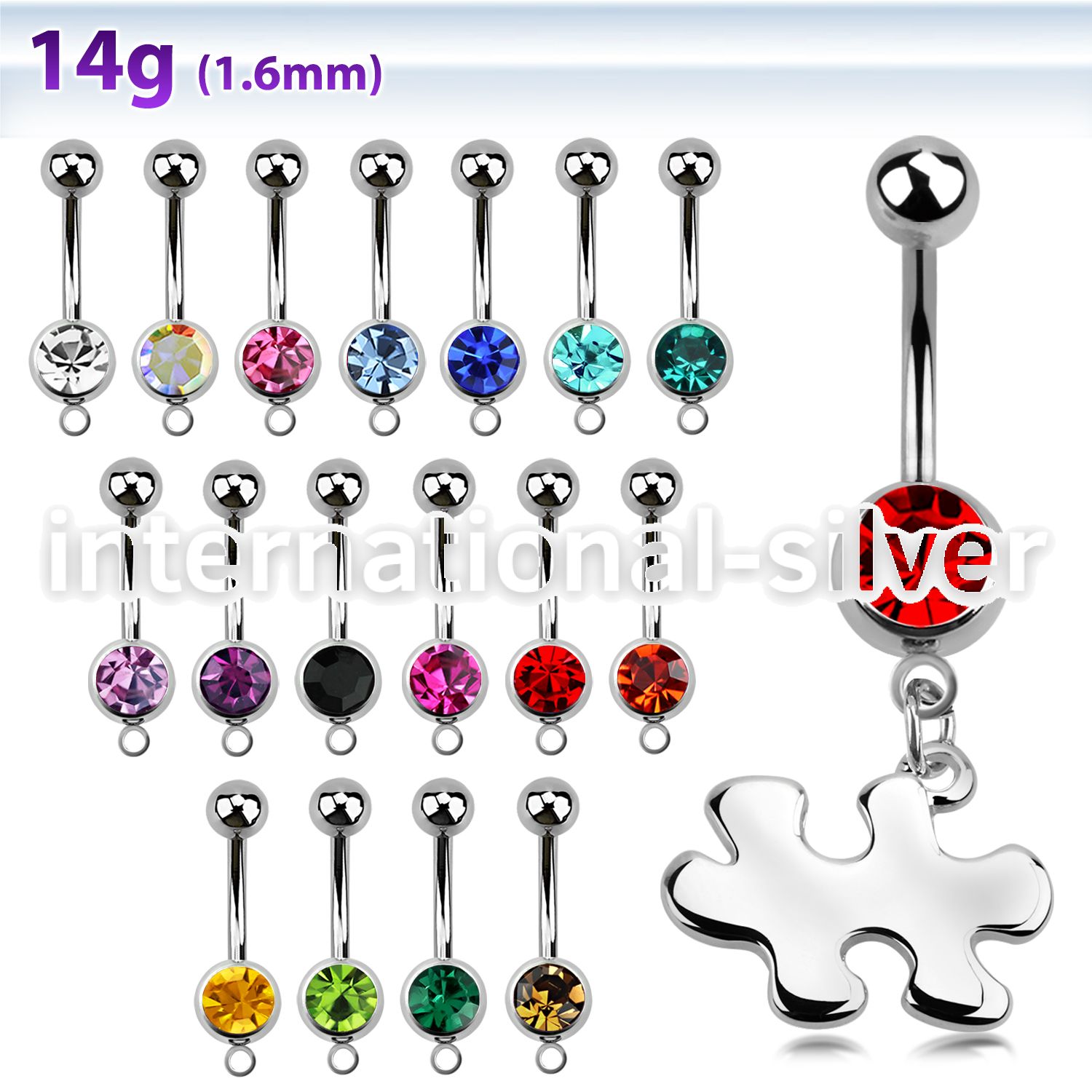 mcd615 belly rings surgical steel 316l belly button