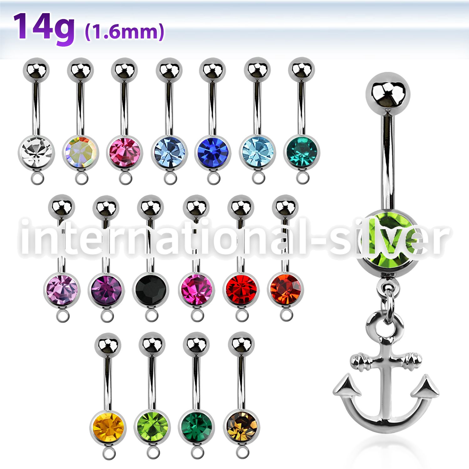 mcd632 belly rings surgical steel 316l belly button