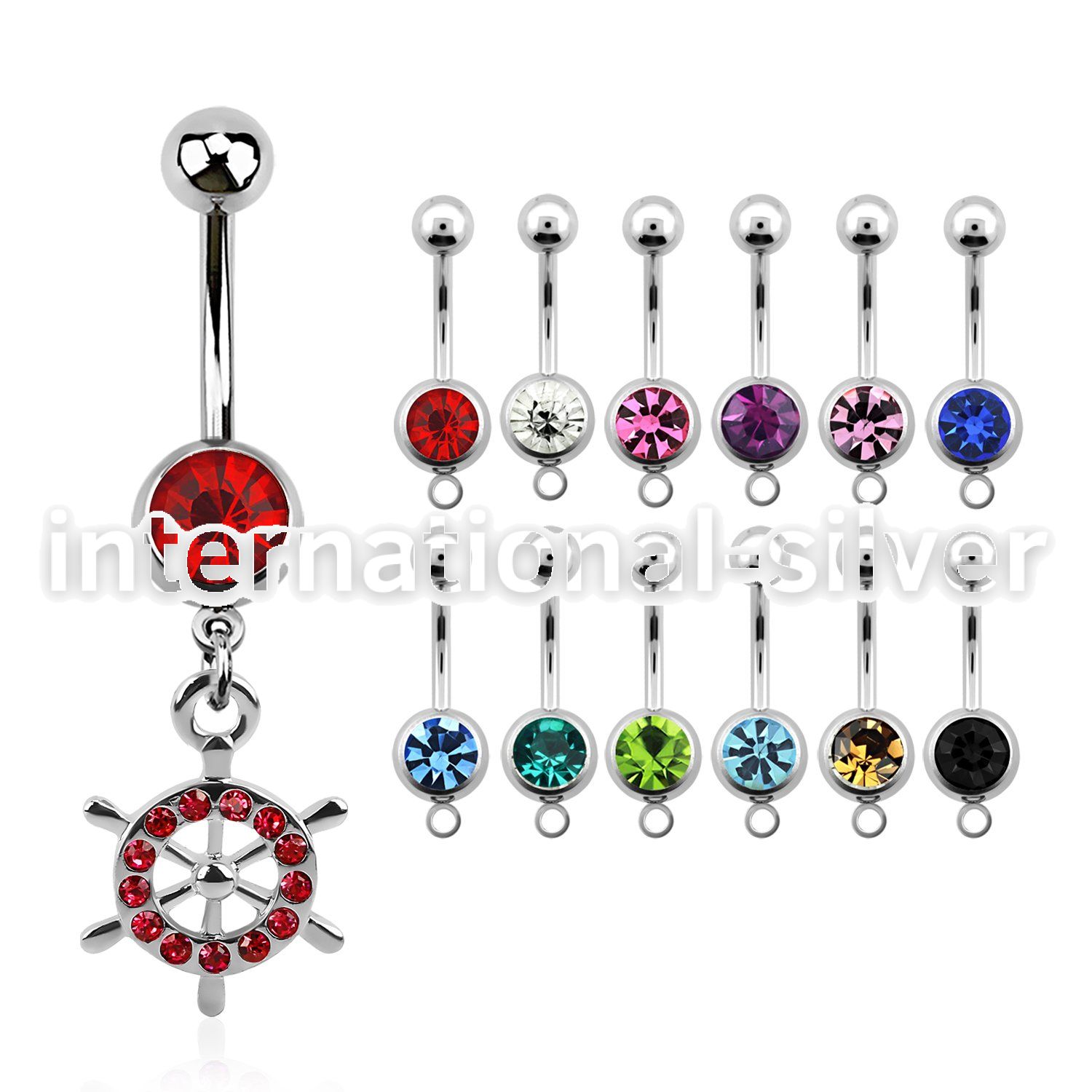 mcd633 belly rings surgical steel 316l belly button