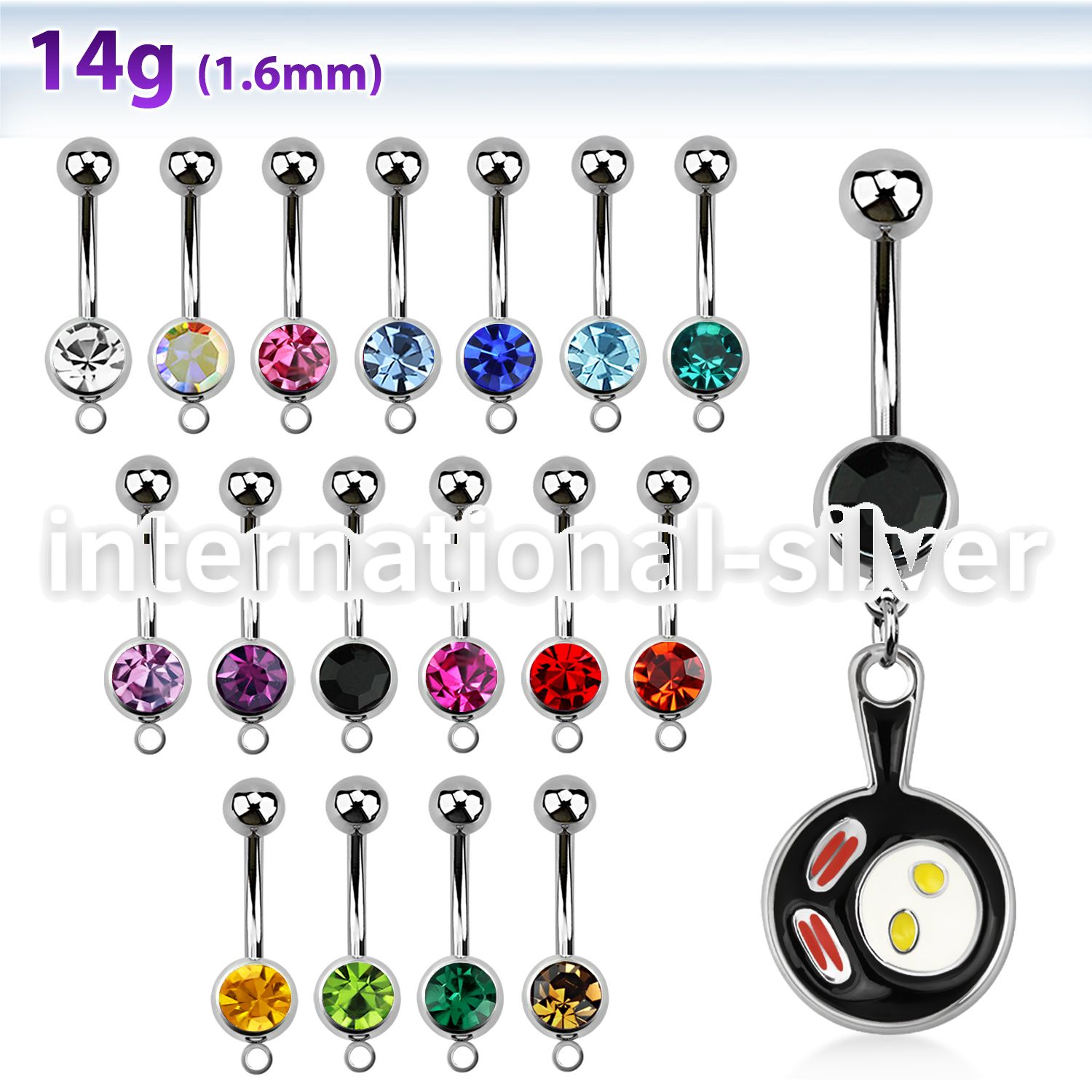 mcd646 belly rings surgical steel 316l belly button