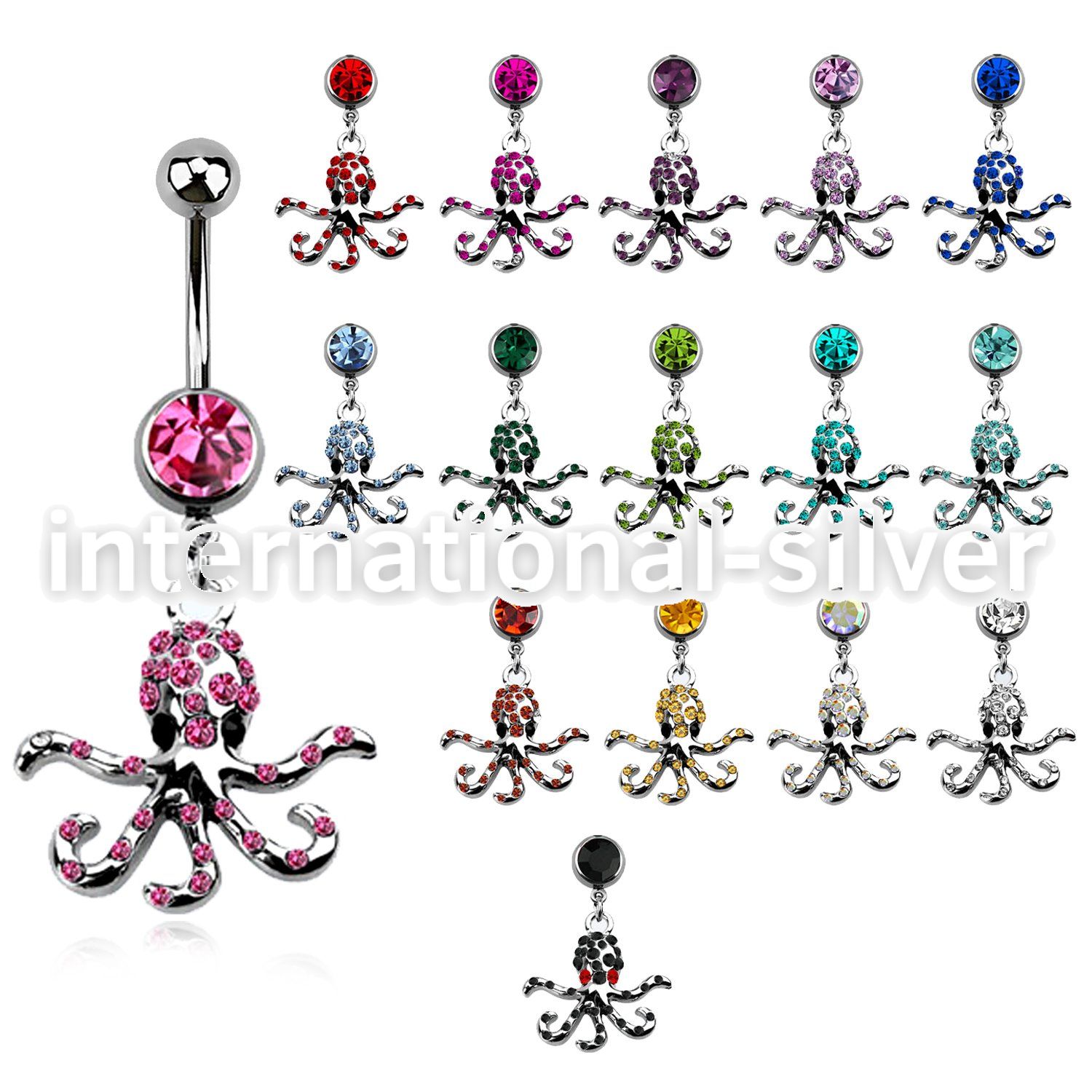 mcd681 belly rings surgical steel 316l belly button