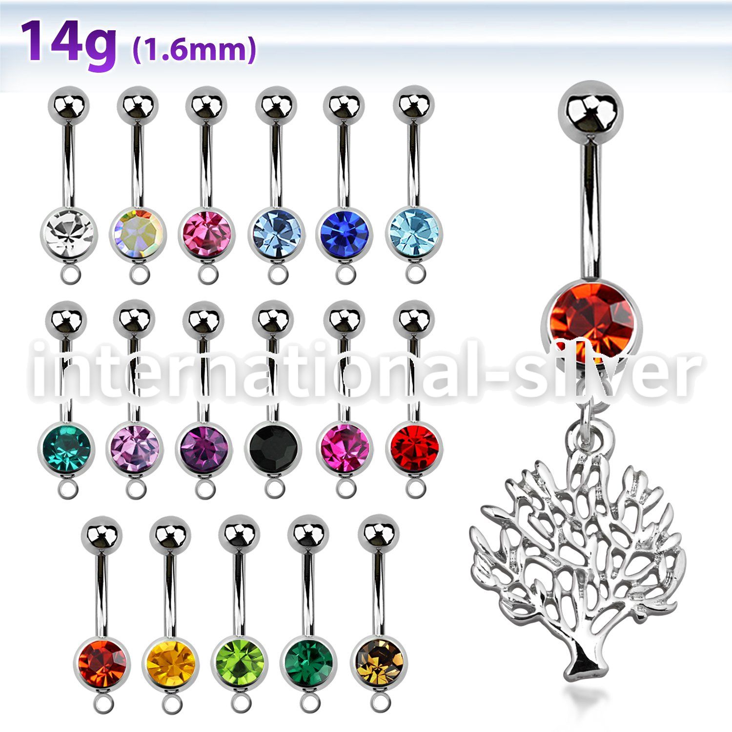 mcd697 belly rings surgical steel 316l belly button