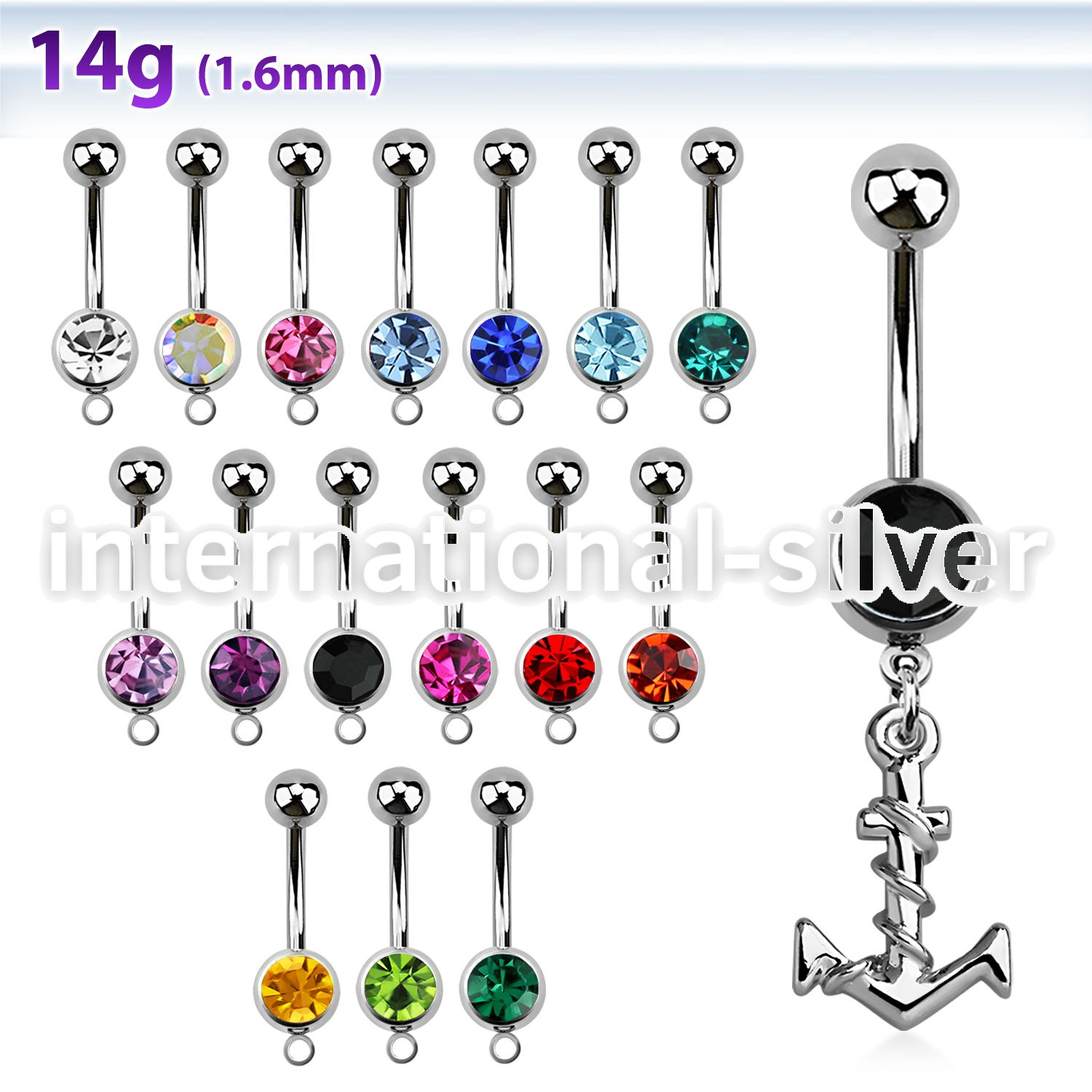 mcd699 belly rings surgical steel 316l belly button