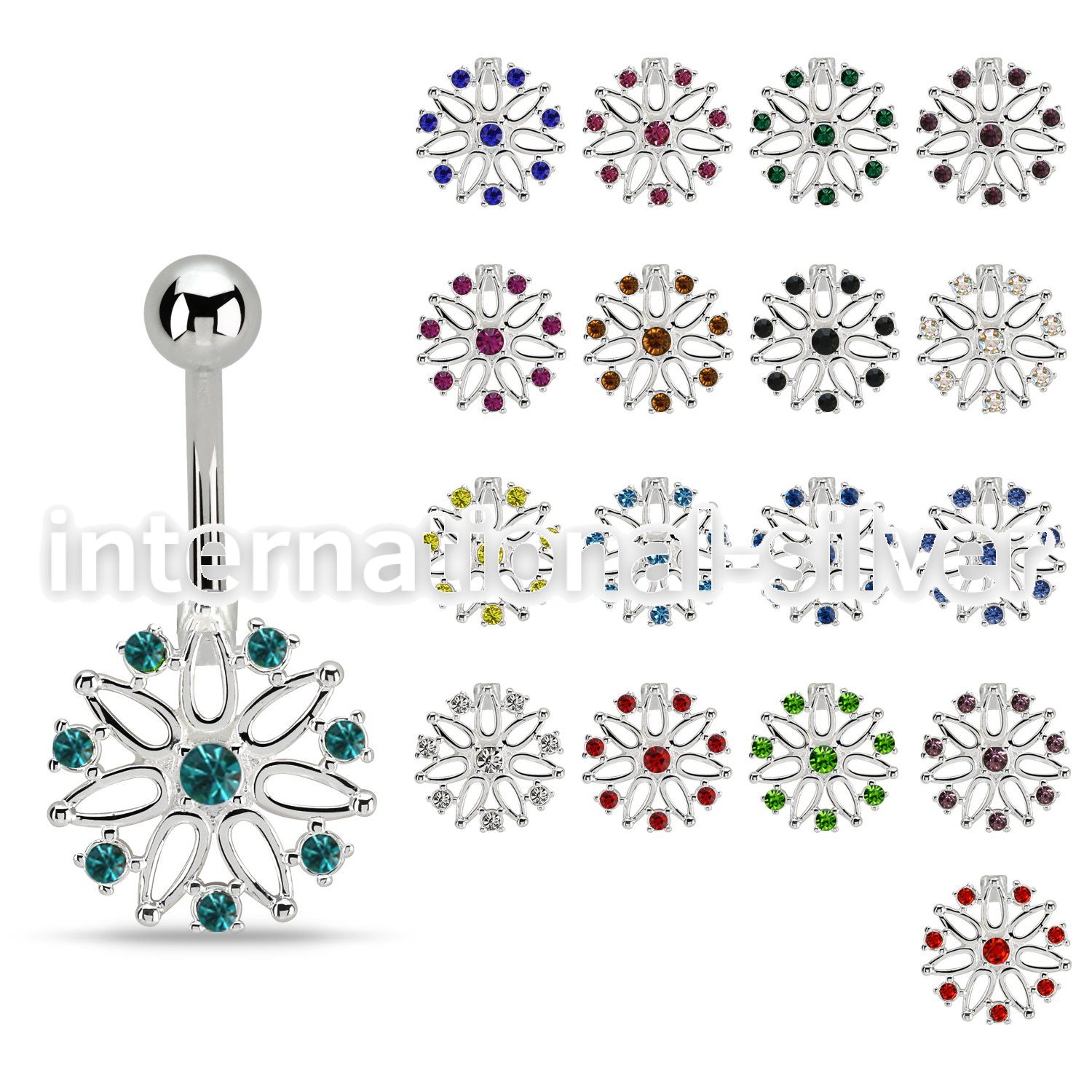 mcd700 steel belly banana, 14g w lower flower shape w crystals