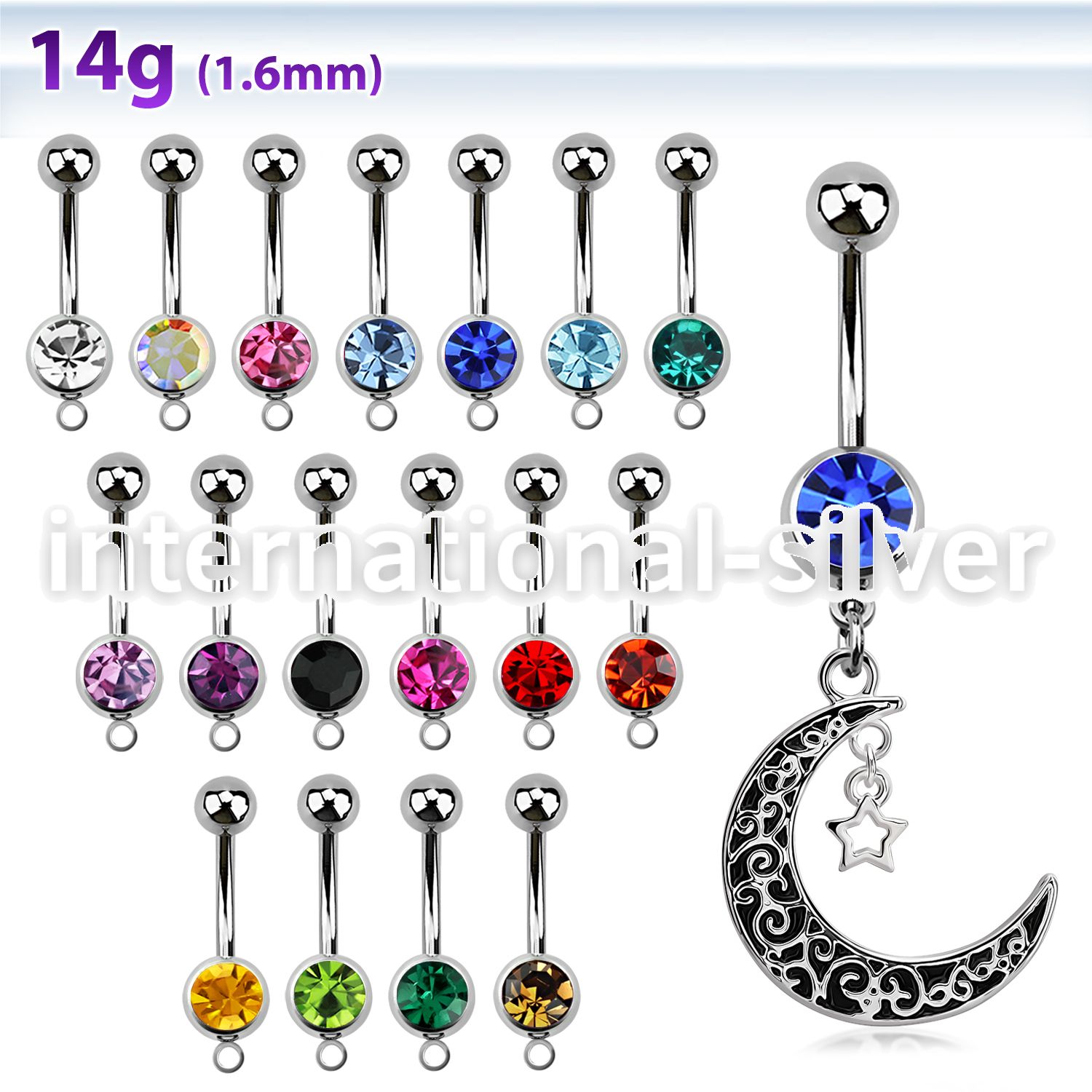 mcd730 belly rings surgical steel 316l belly button