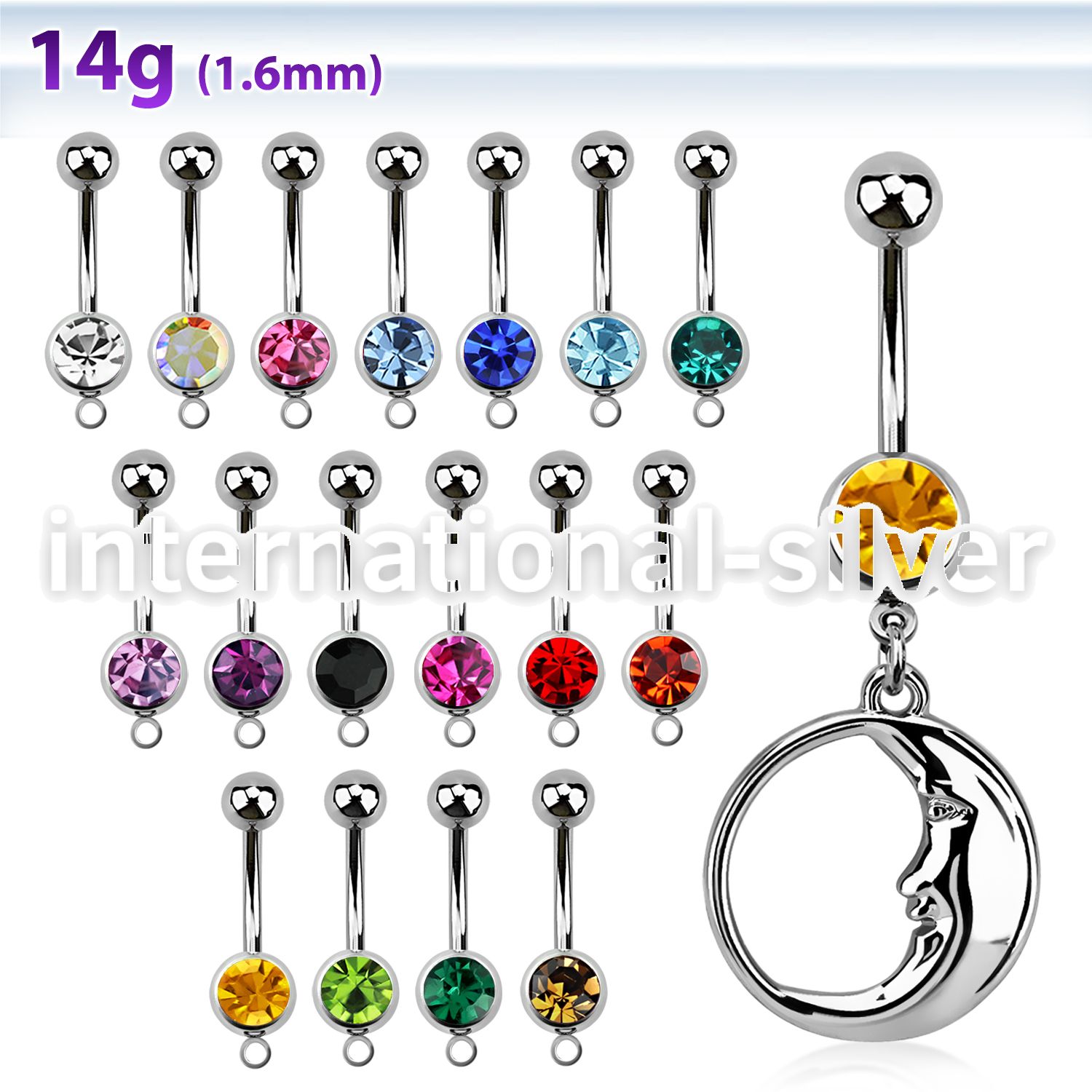 mcd733 belly rings surgical steel 316l belly button