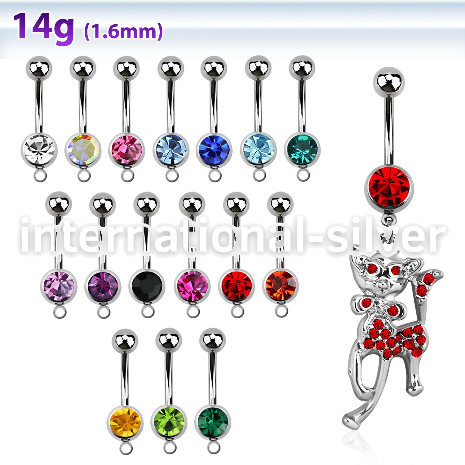 mcdct5 belly rings surgical steel 316l belly button