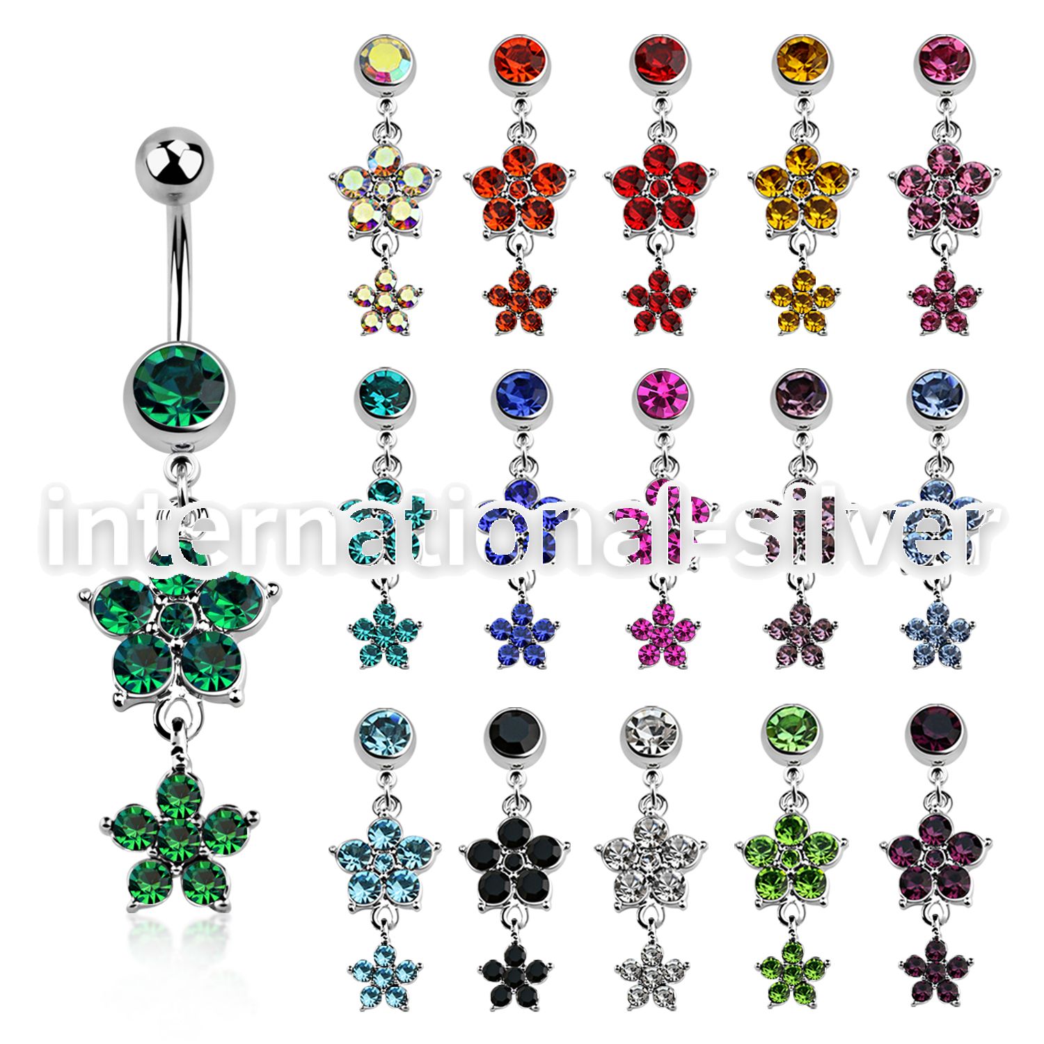 mcdfl17 belly rings surgical steel 316l belly button