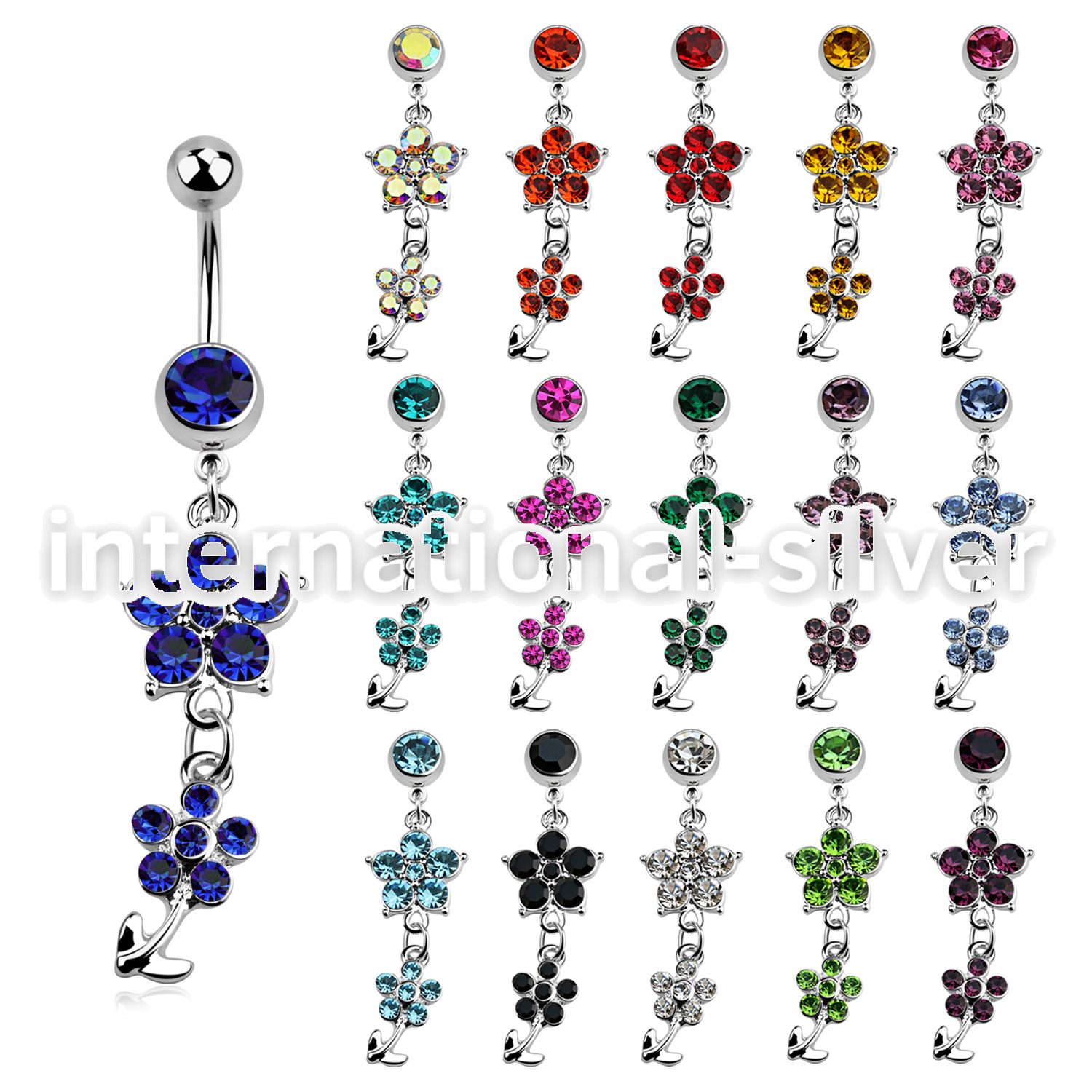mcdfl19 belly rings surgical steel 316l belly button