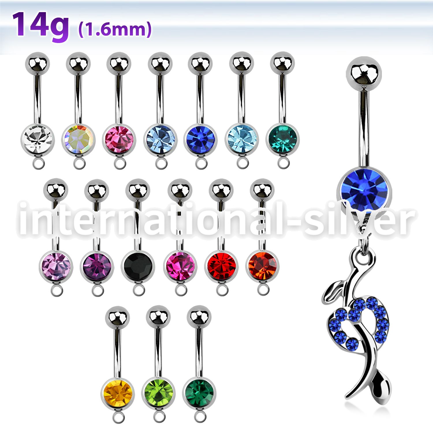 mcdhrc7 belly rings surgical steel 316l belly button