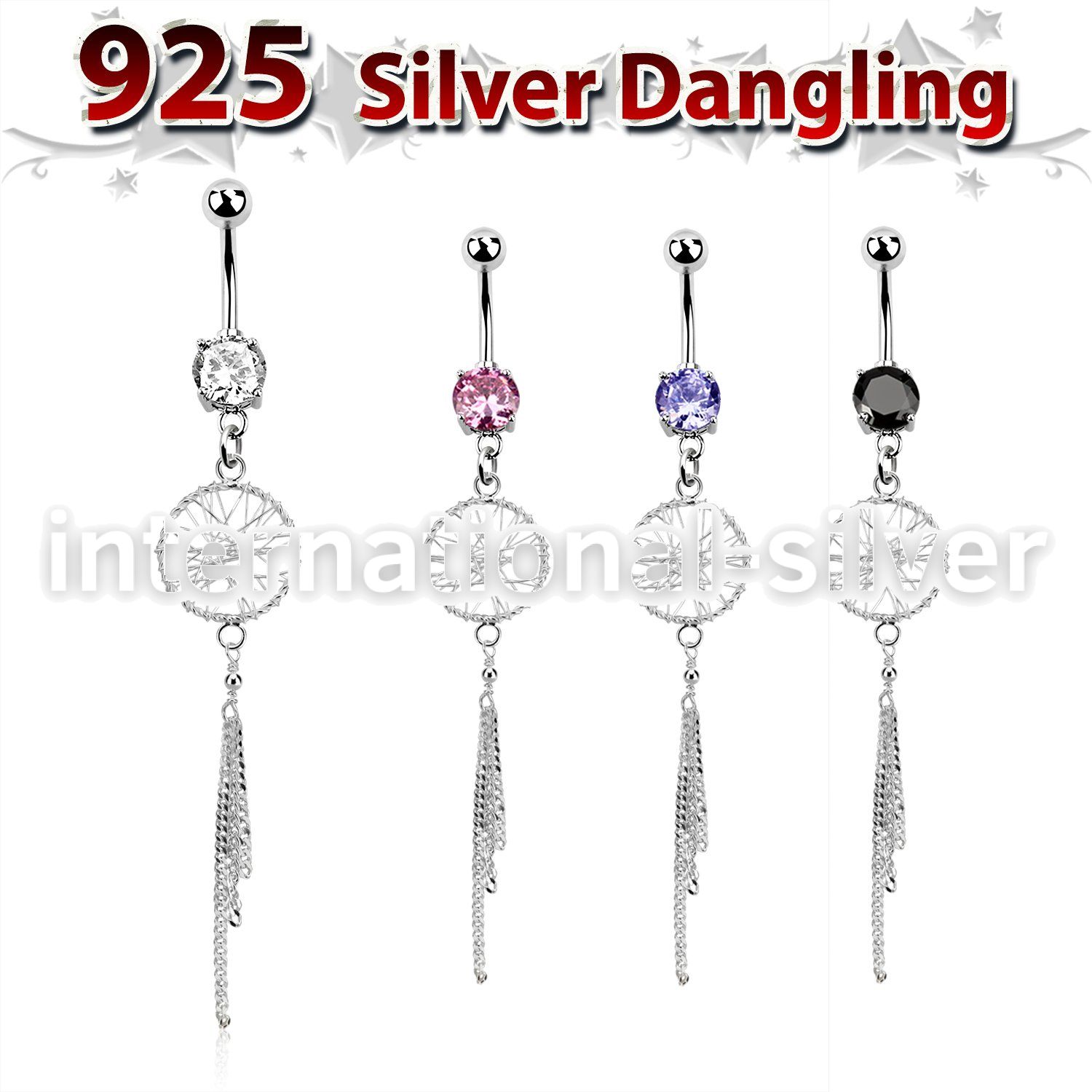 mcdvd25 belly rings surgical steel 316l belly button