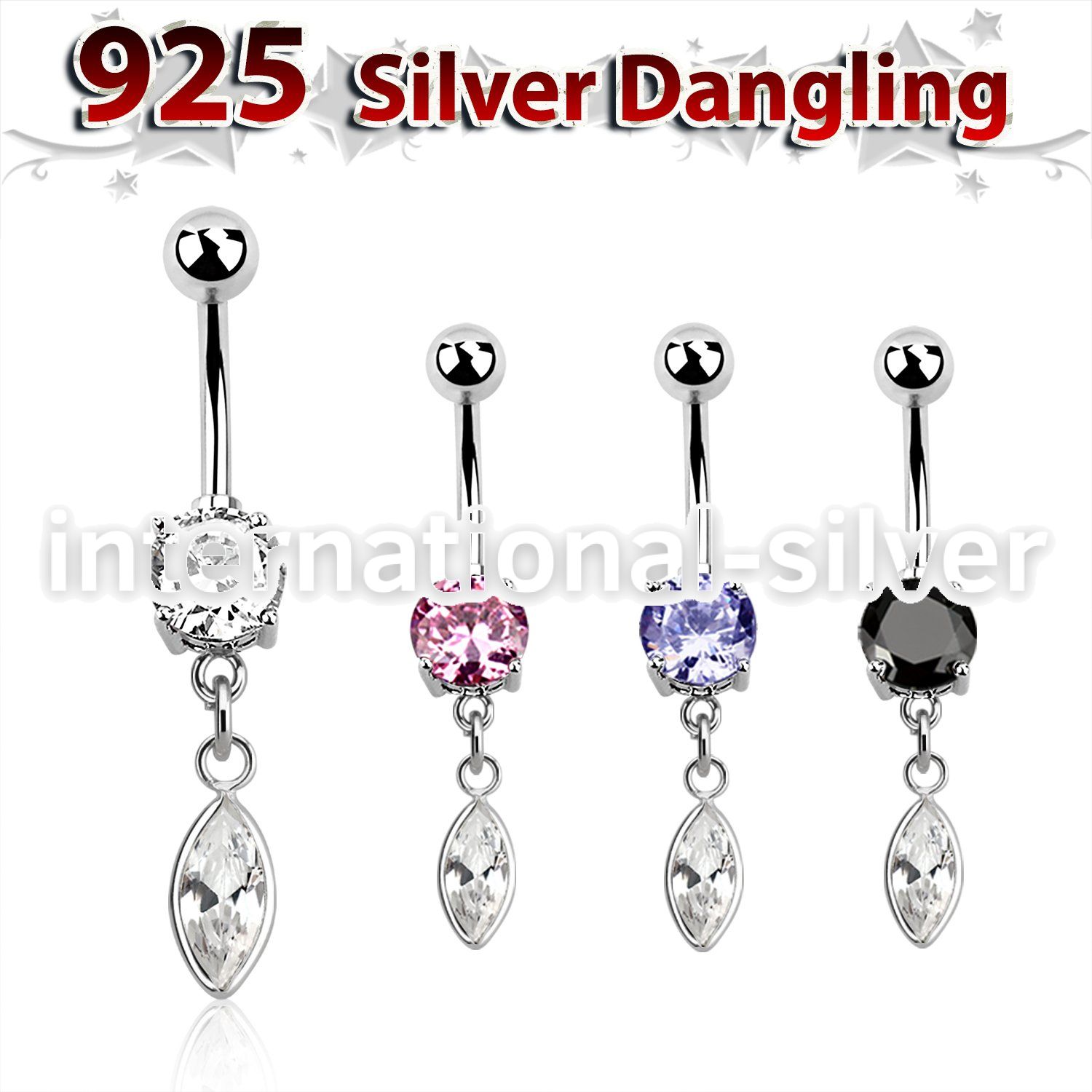 mcdvd29 steel belly banana w prong set cz marqui shaped cz