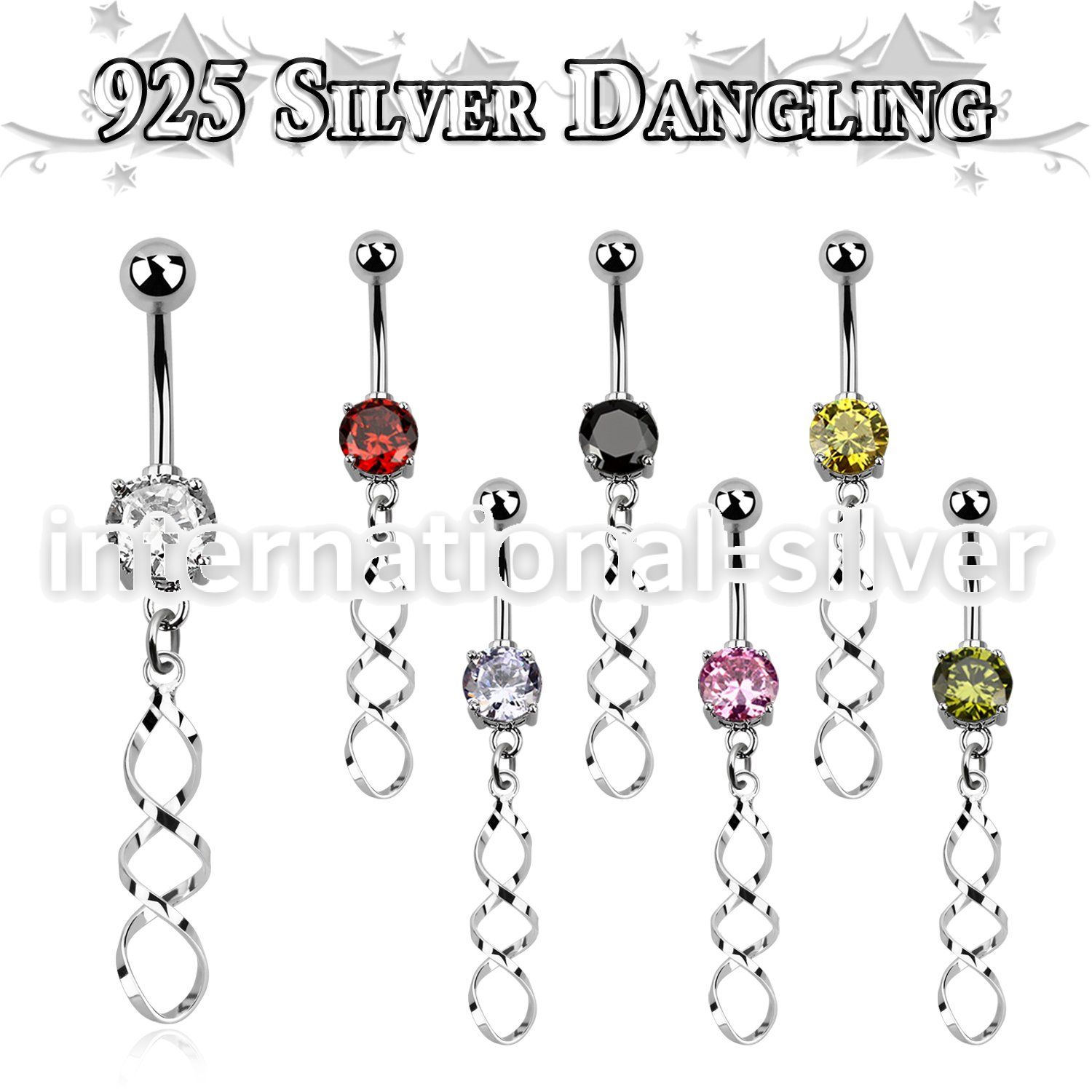 mcdvd31 belly rings surgical steel 316l belly button
