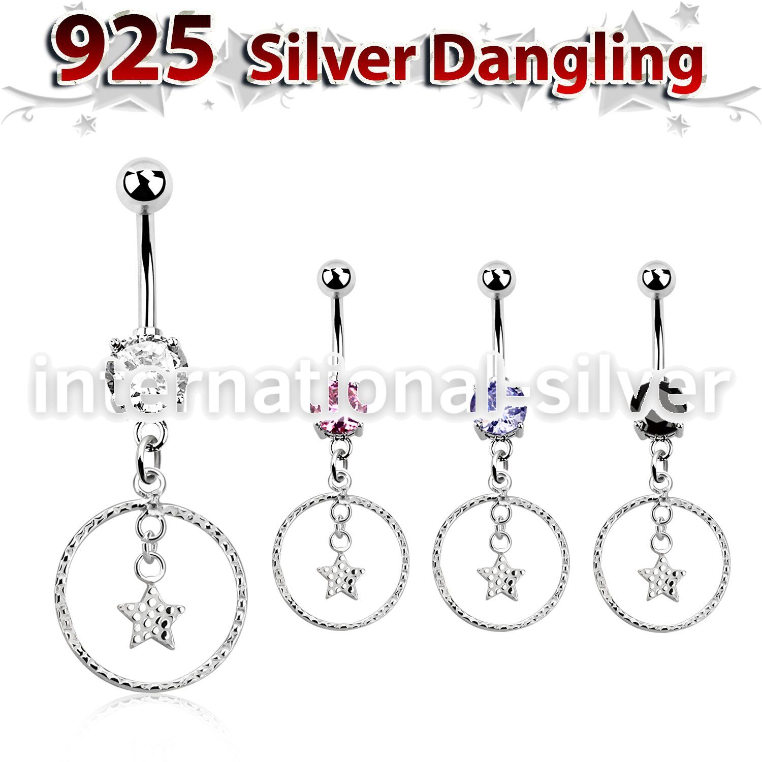 mcdvd33 belly rings surgical steel 316l belly button
