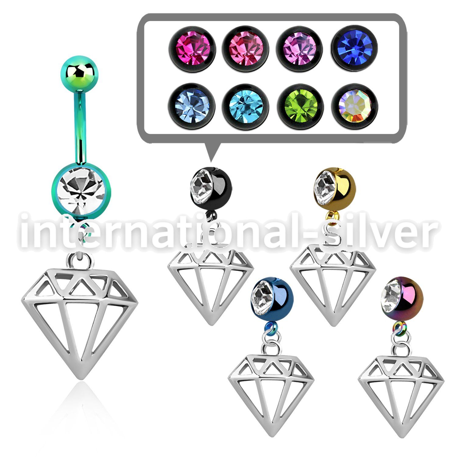 mdk575 belly rings anodized surgical steel 316l belly button