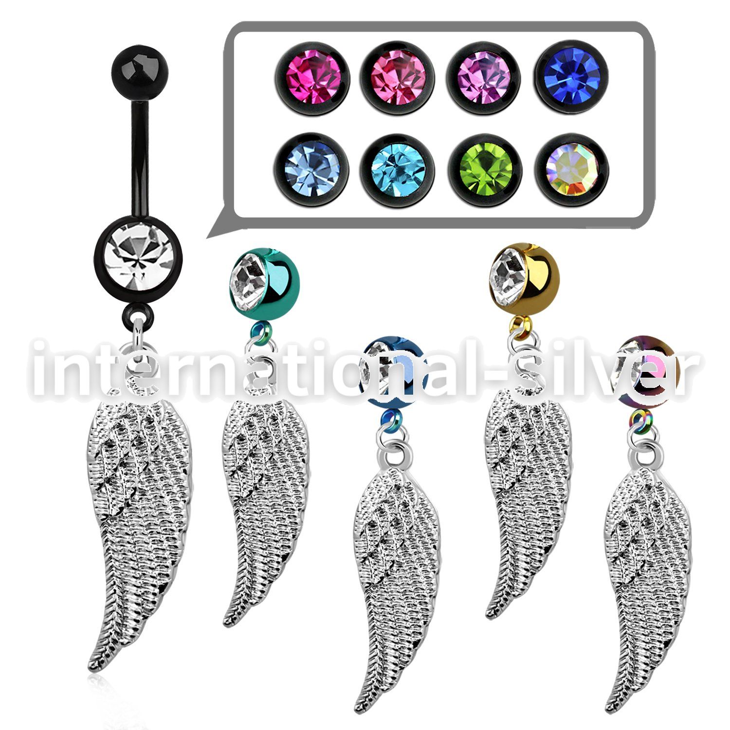 mdk593 belly rings anodized surgical steel 316l belly button