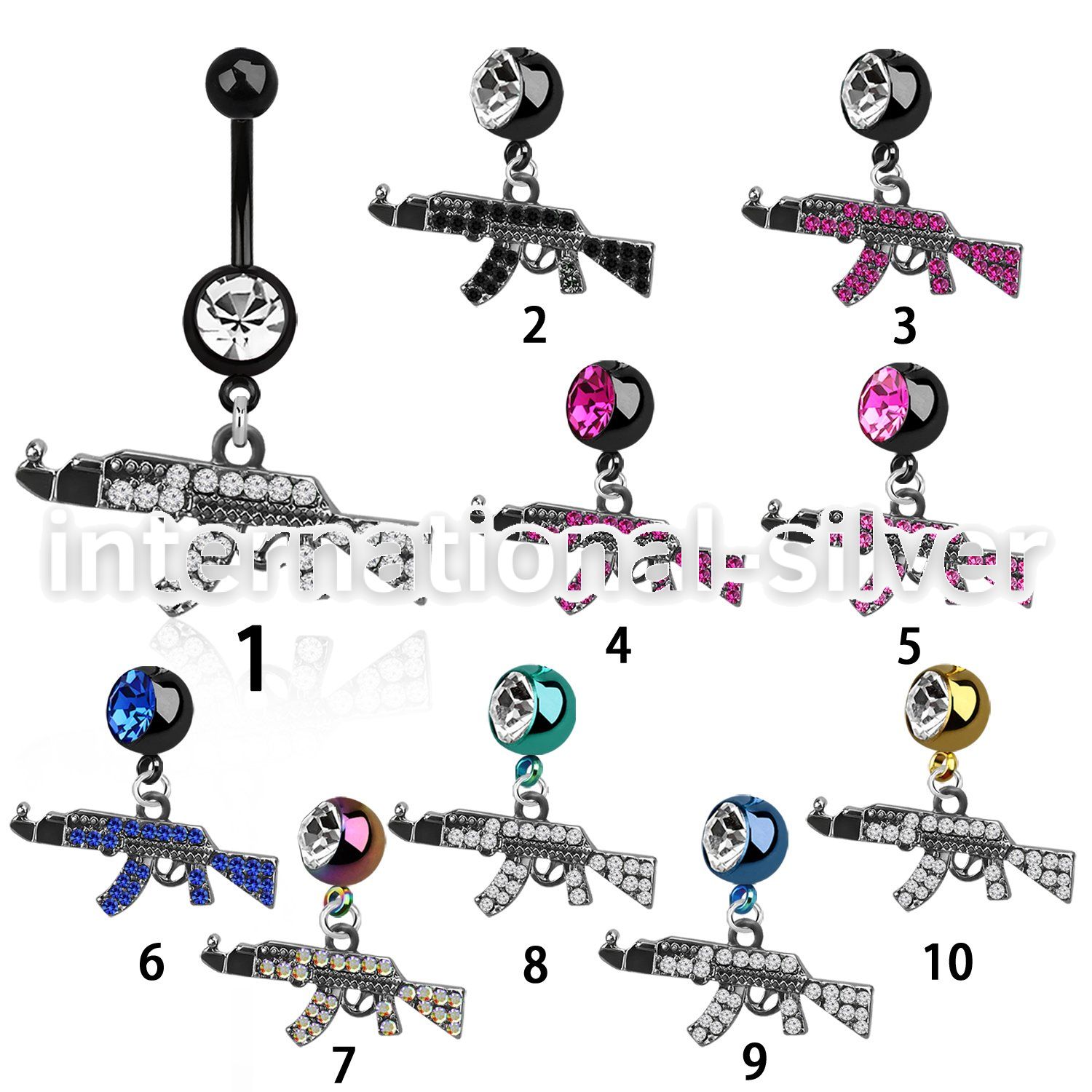 mdk631 belly rings anodized surgical steel 316l belly button